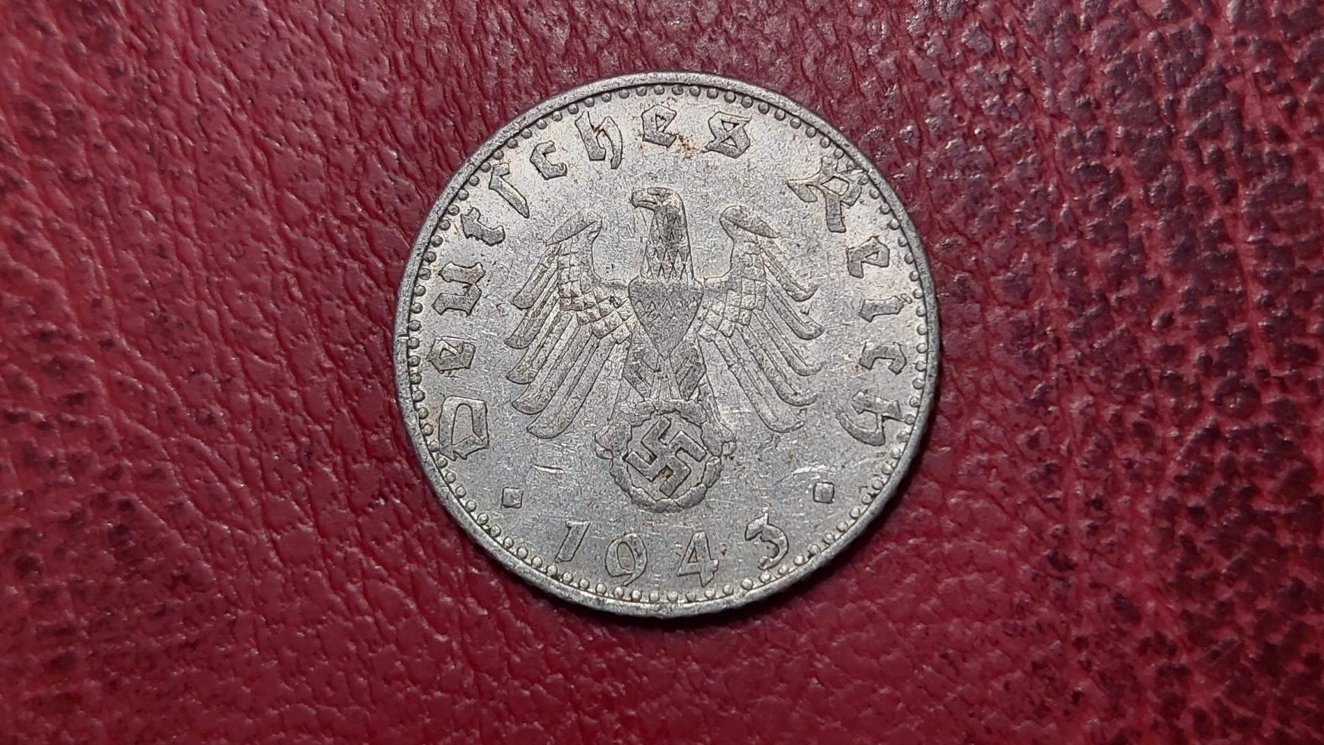 Trečiasis Reichas 50 reichspfenigų, 1943G KM# 96