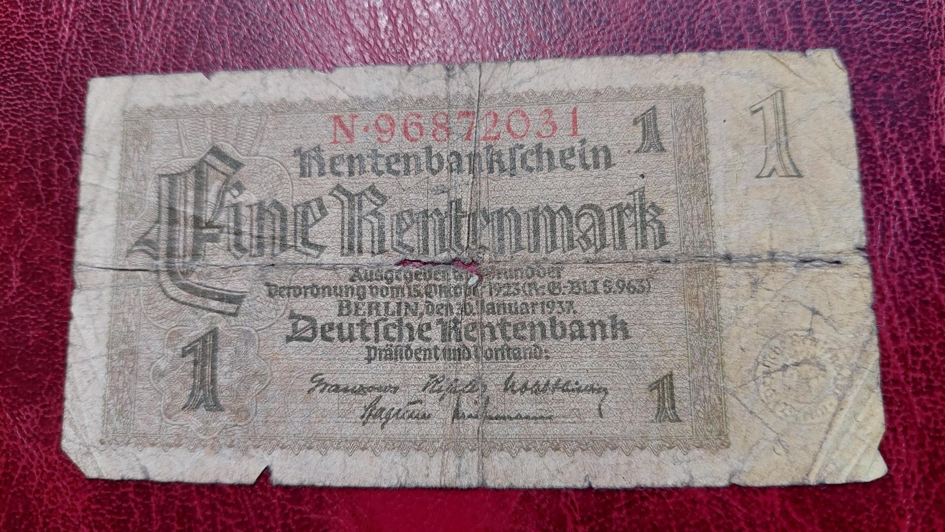 1 Rentenmark 1937.01.30 Vokietija P-173b.1