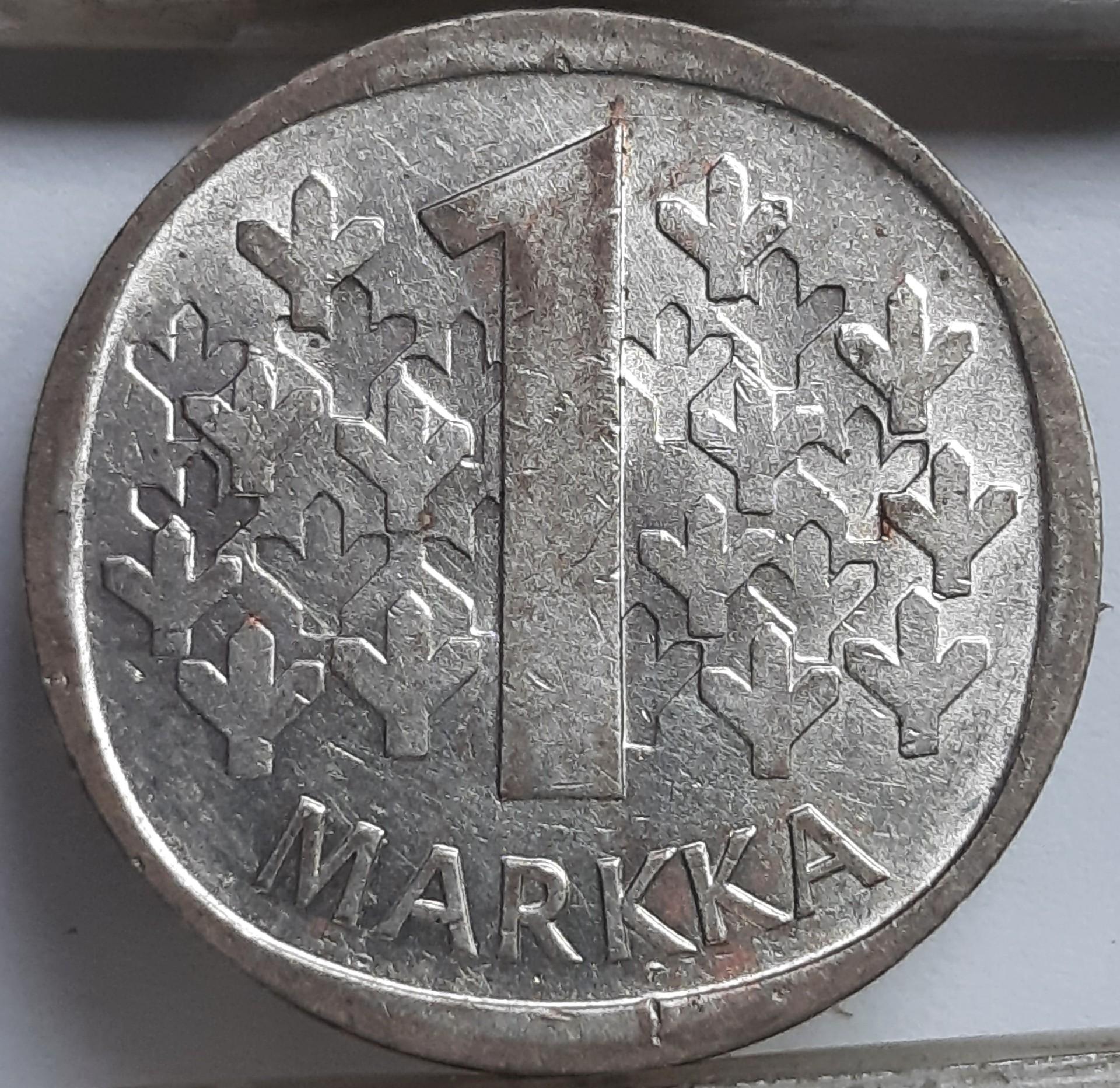 Suomija 1 Markė 1965 KM#49 Sidabras (4017)