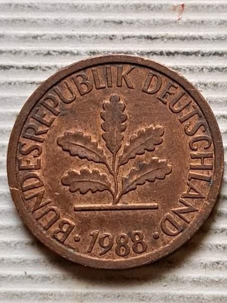 Vokietija 1 pfenigas 1988 F