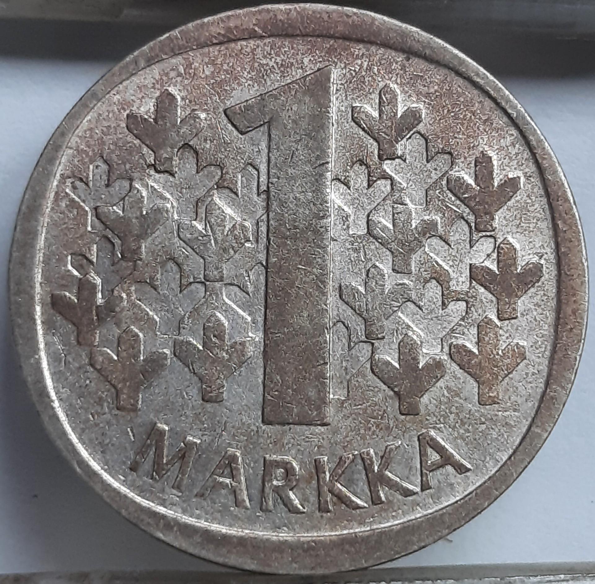 Suomija 1 Markė 1966 KM#49 Sidabras (4018)