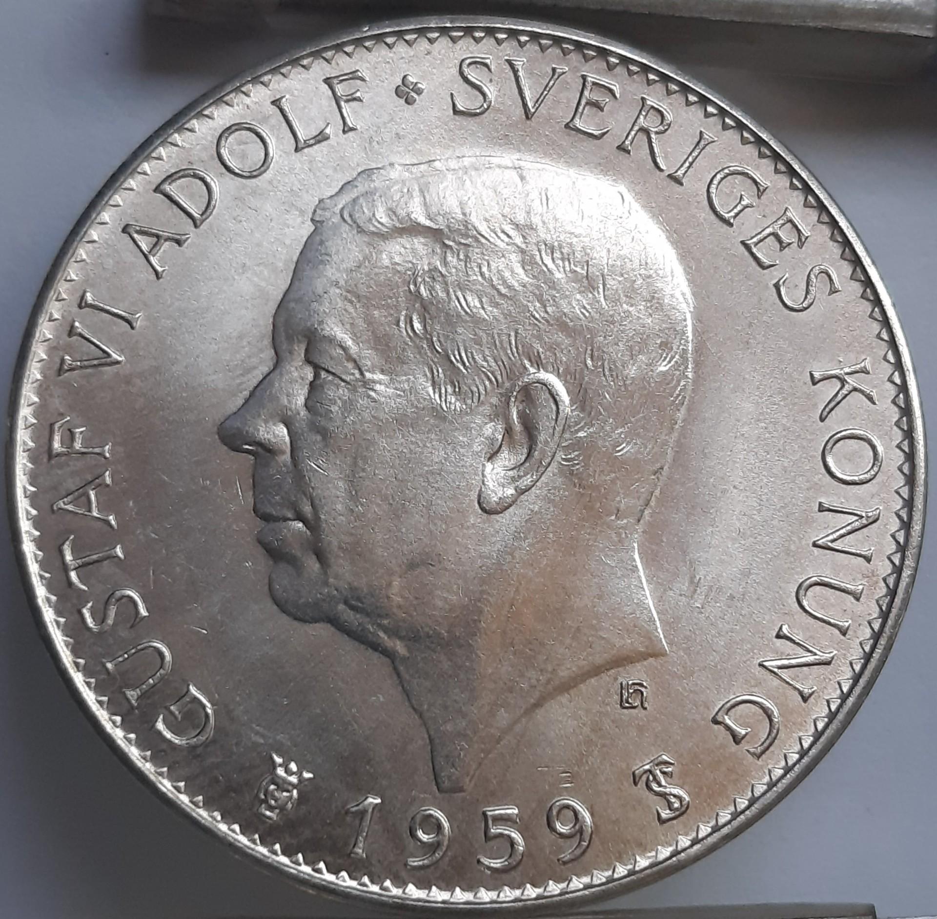 Švedija 5 Kronos 1959 Proginė KM#830 (4046)