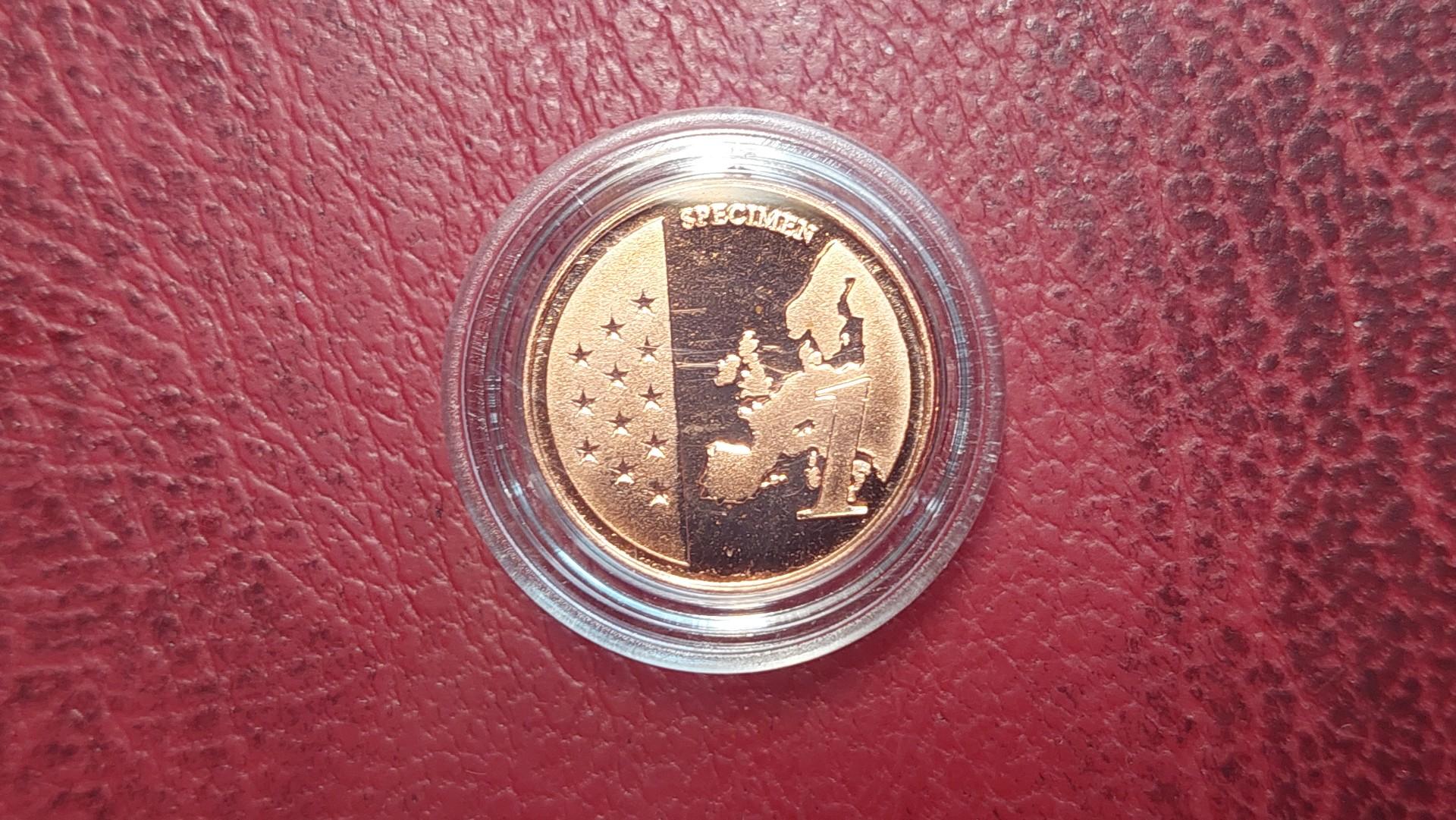 1 Euro cento bandinys Specimen Vatikanas