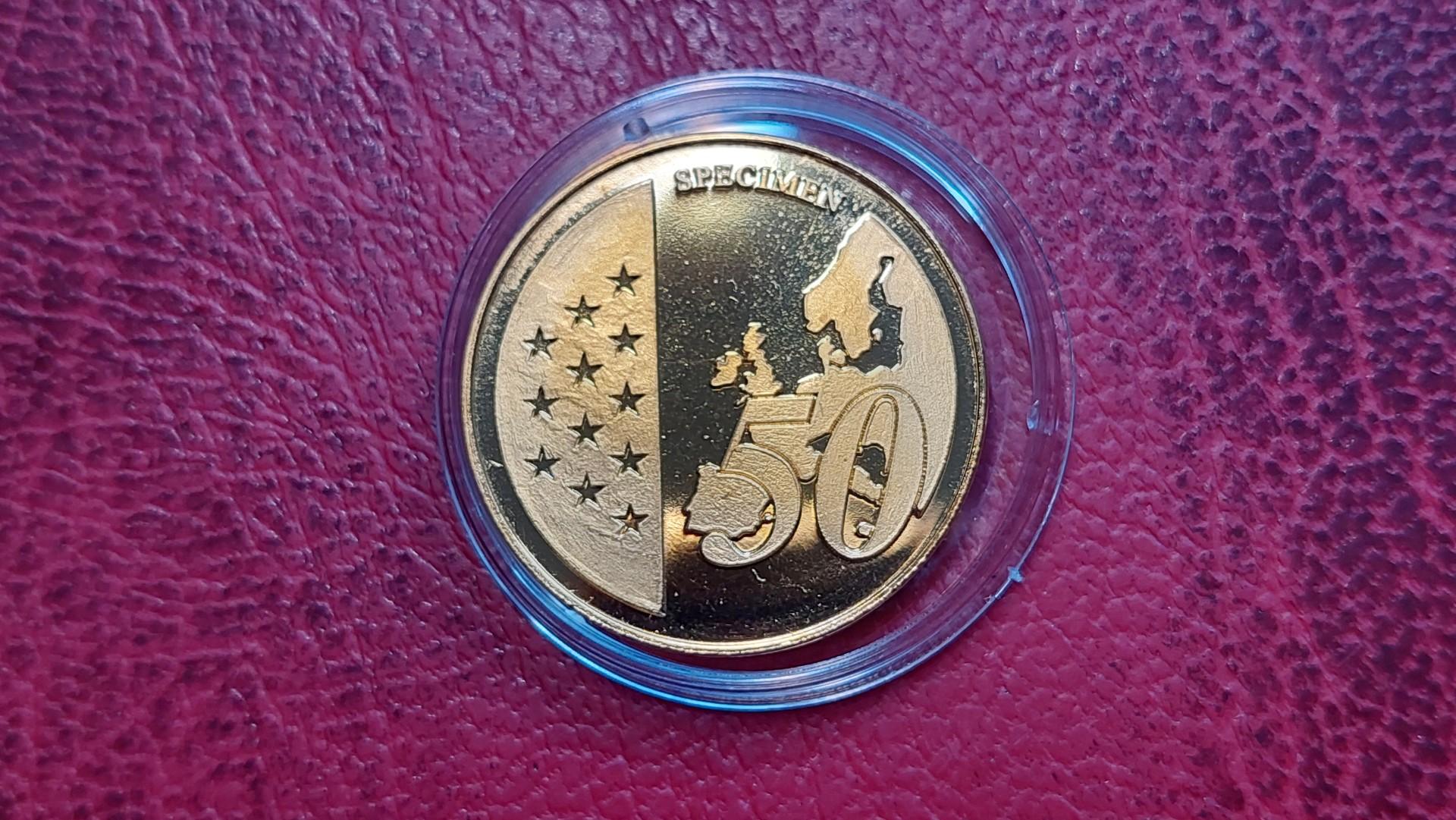 50 Euro centų bandinys Specimen Vatikanas