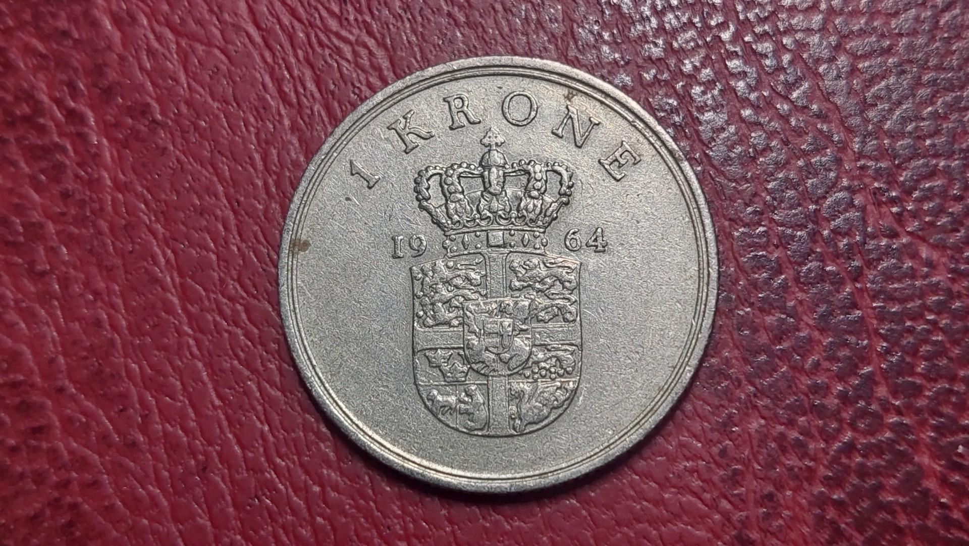 Danija 1 krona, 1964 KM# 851