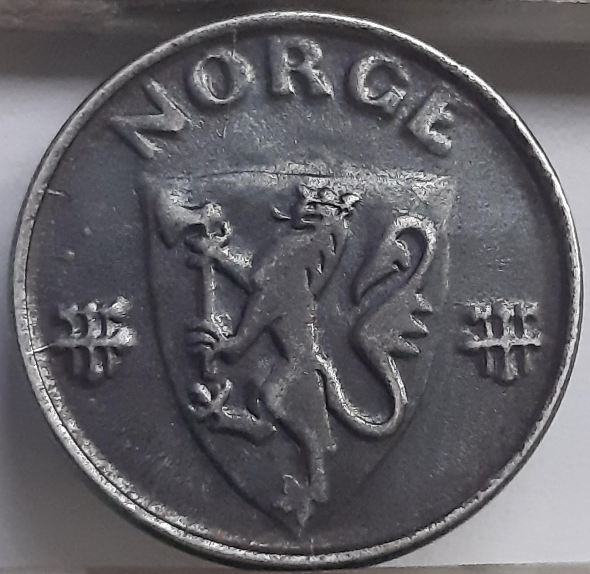 Norvegija 2 Erės 1943 KM#371 Bronza (4064)