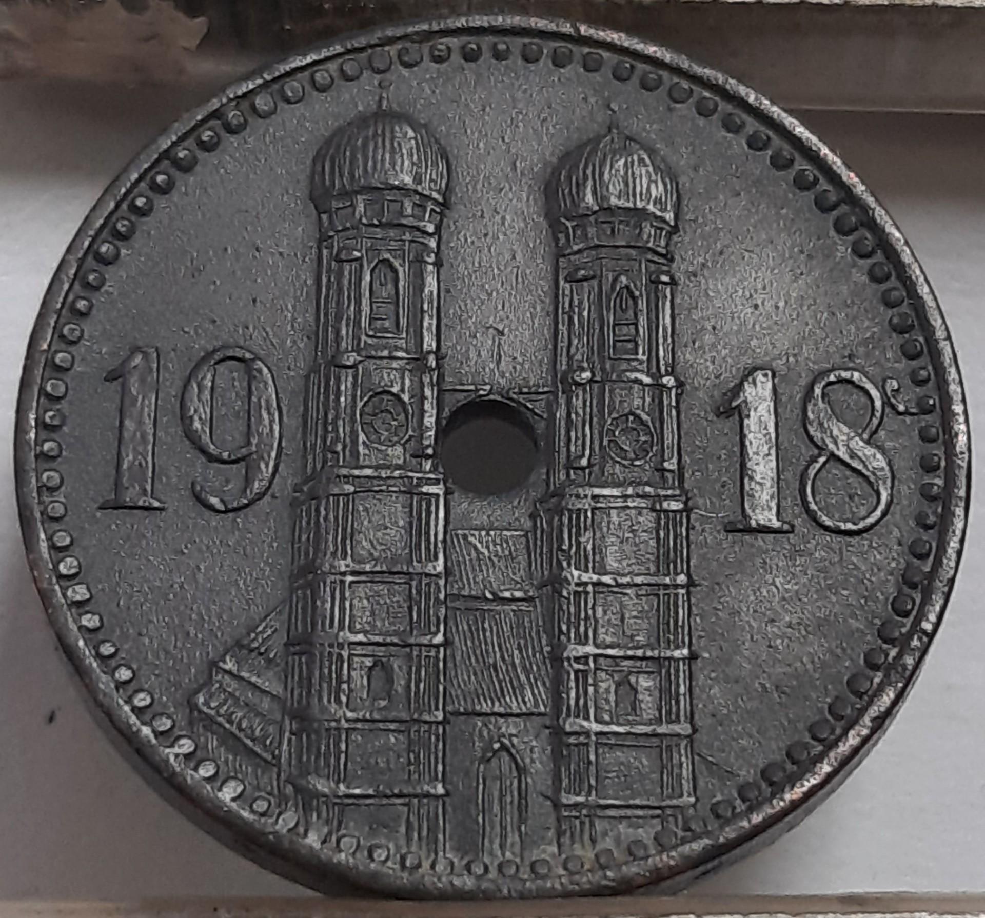 Vokietija 15 Pfenigų 1918 N#25998 Cinkas (4096)