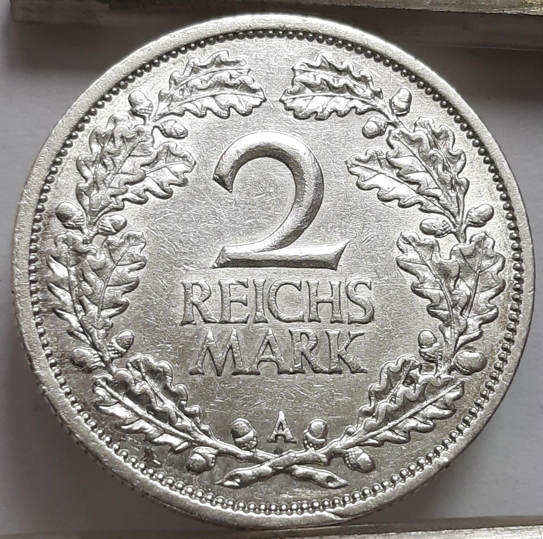 Vokietija 2 Reichsmarkės 1926 A KM#45 (4080)