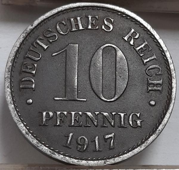 Vokietija 10 Pfenigų 1917 E KM#20 Geležis (4094)