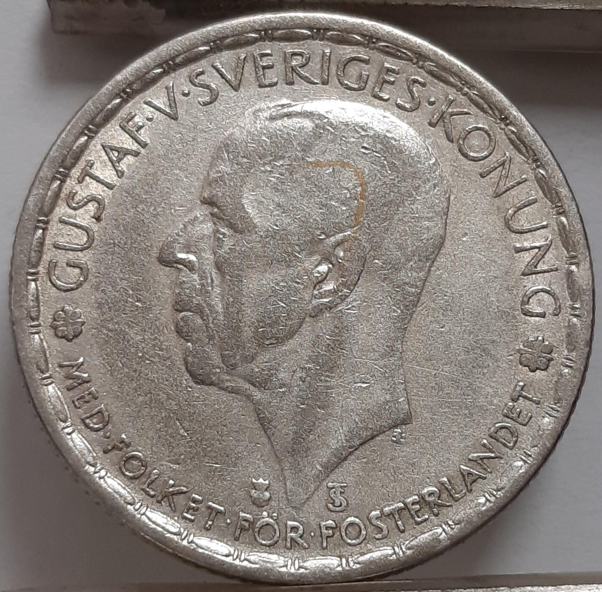 Švedija 1 Krona 1946 KM#814 Sidabras (4083)