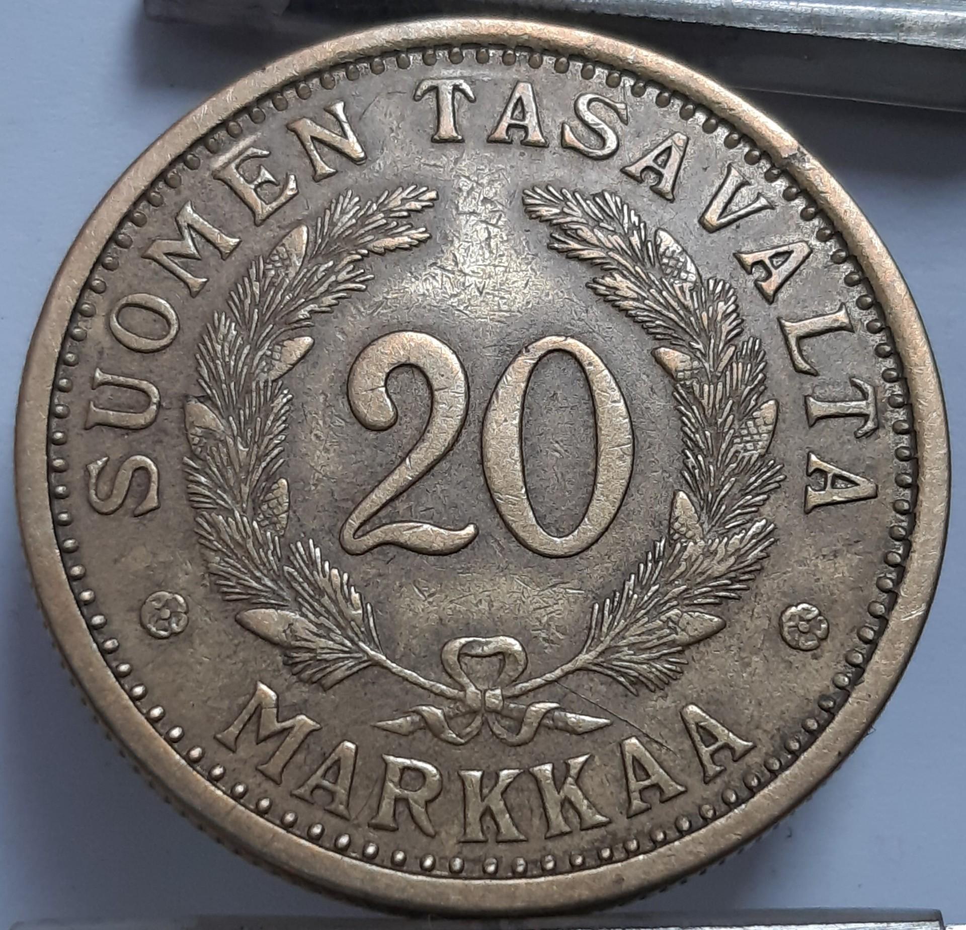 Suomija 20 Markių 1934 KM#32 (4092)