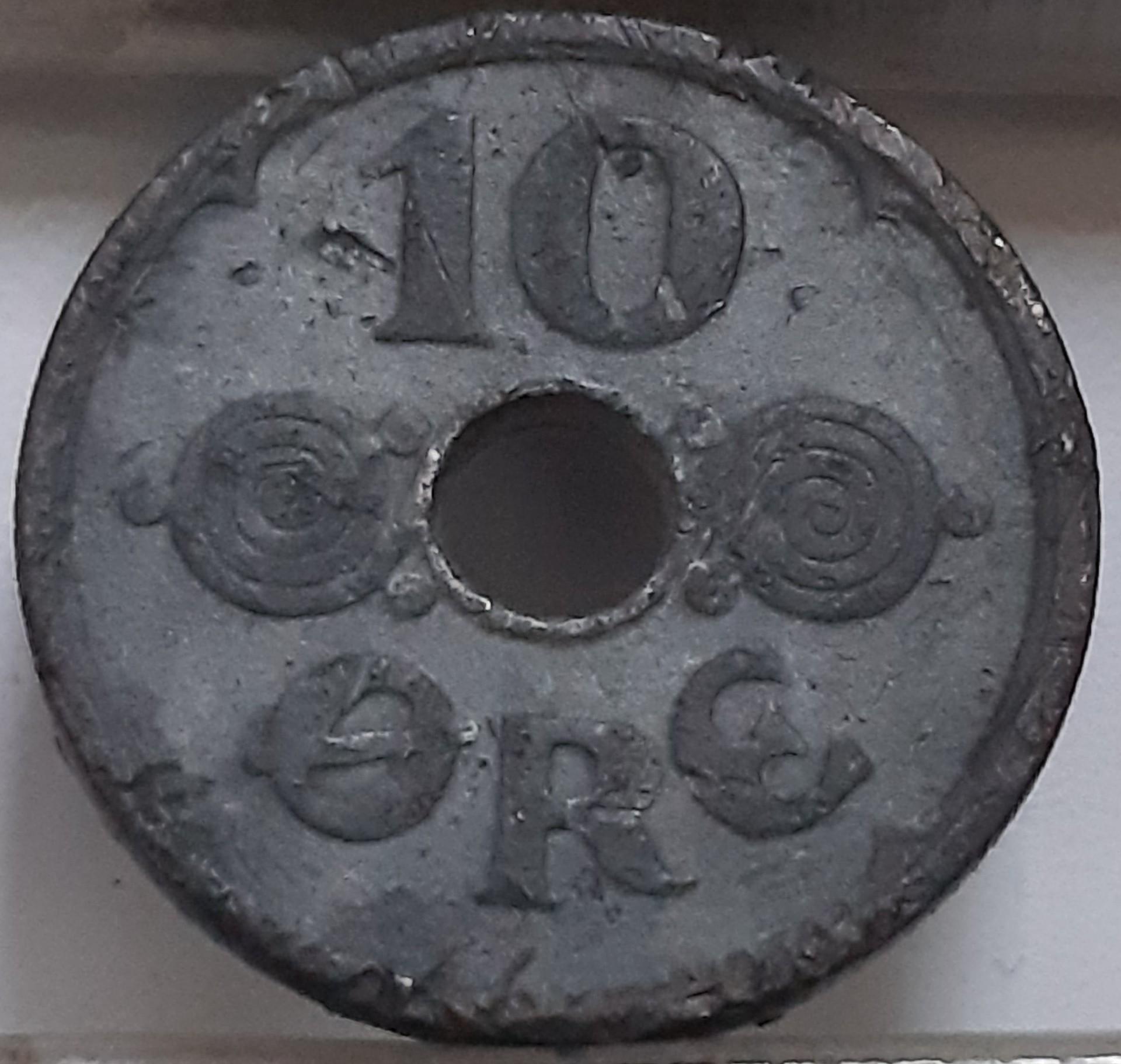 Danija 10 Erių 1941 KM#822a Cinkas (4111)