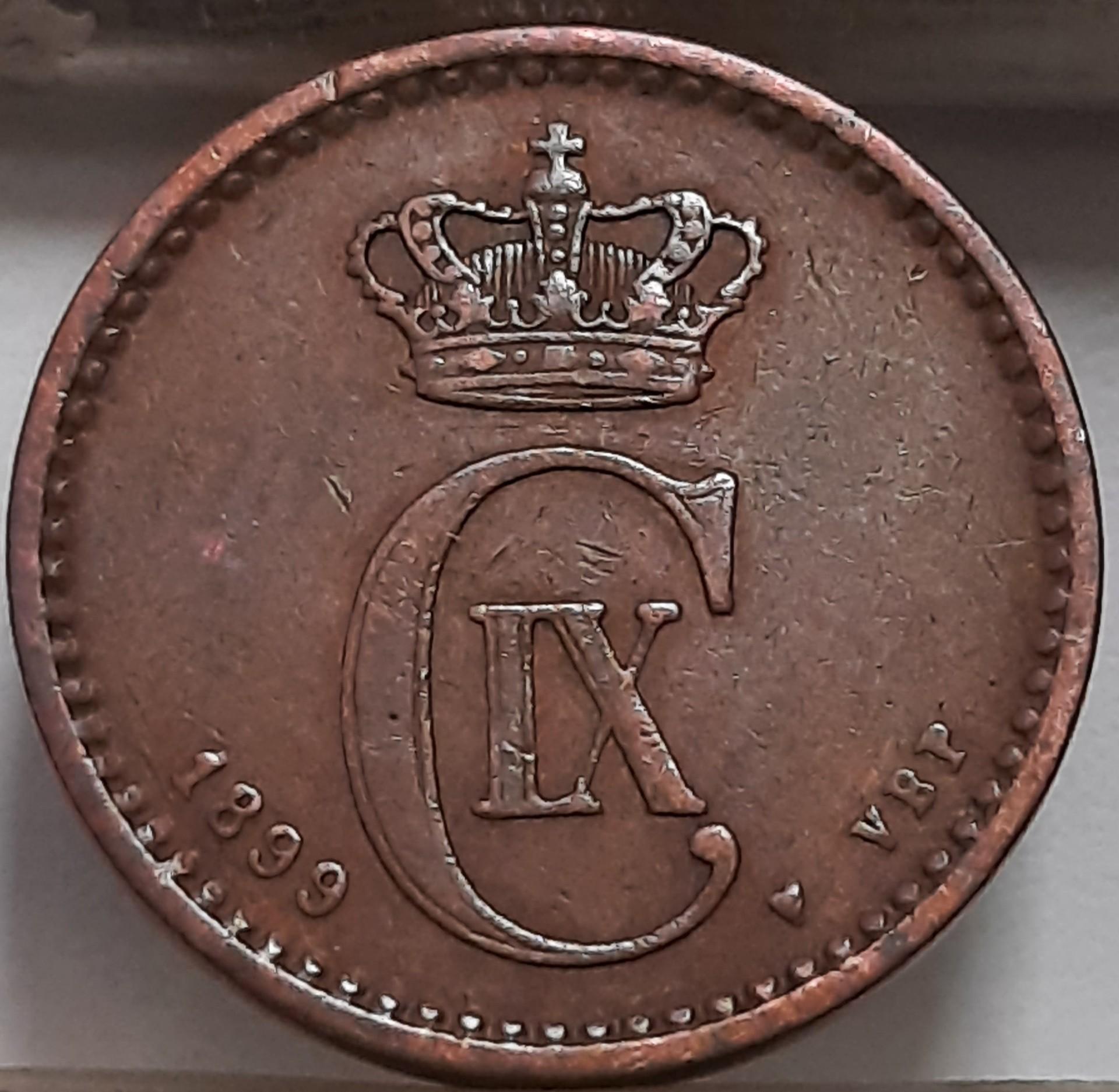 Danija 1 Erė 1899 KM#792 Bronza (4179)