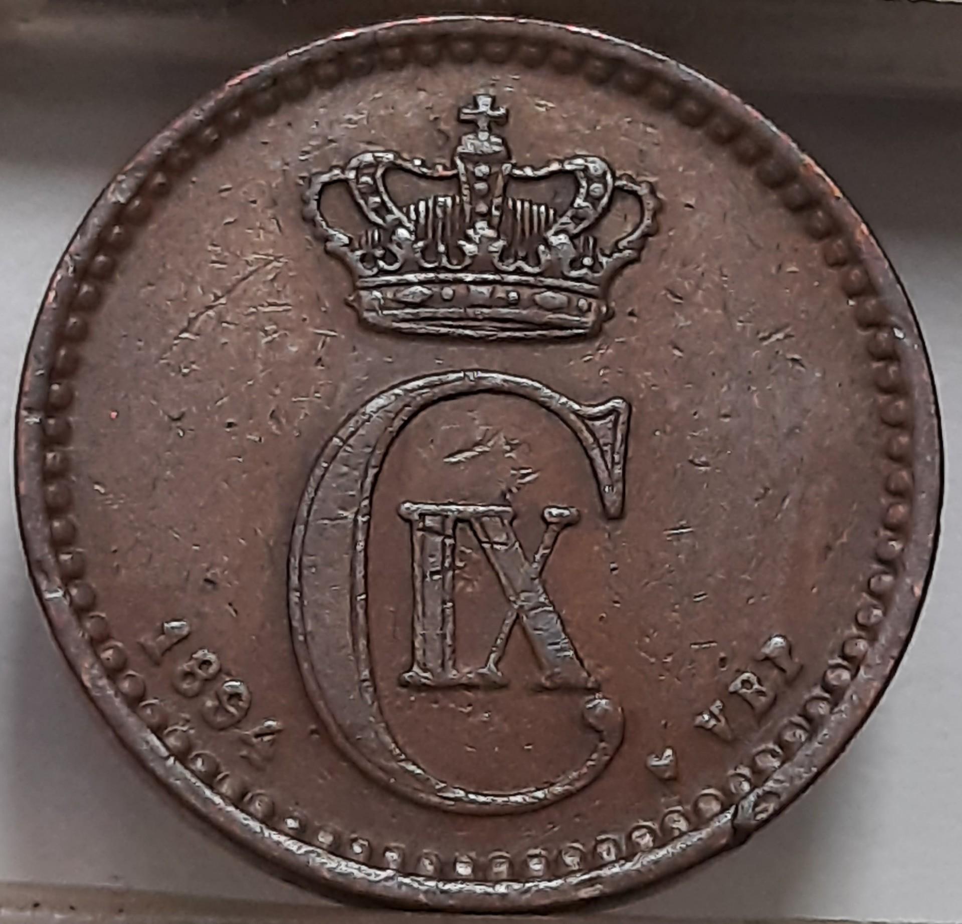 Danija 1 Erė 1894 KM#792 Bronza (4177)