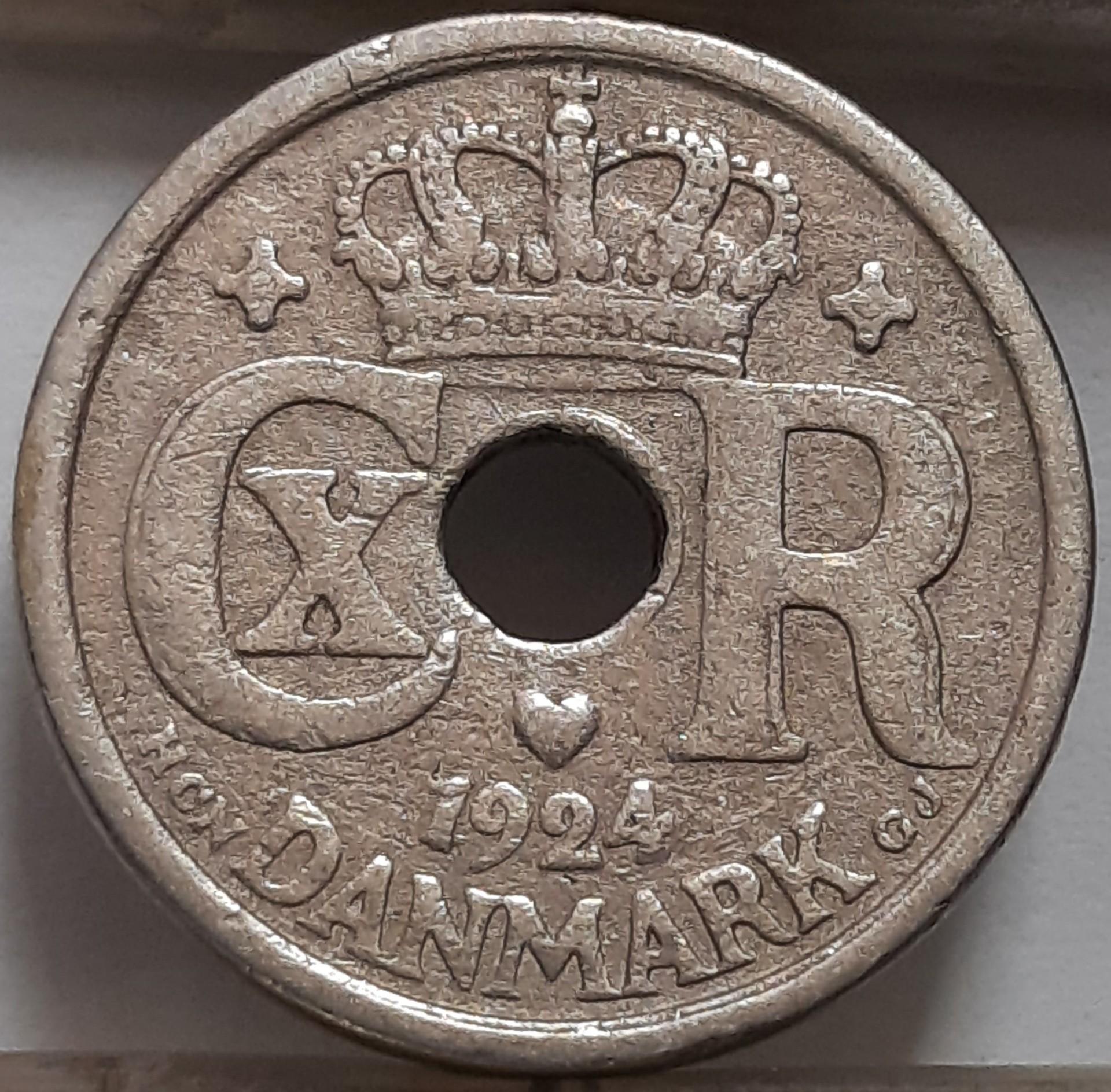 Danija 10 Erių 1924 KM#822 (4182)