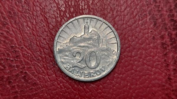 Slovakija 20 helerių, 1942 KM# 4a Aliuminis