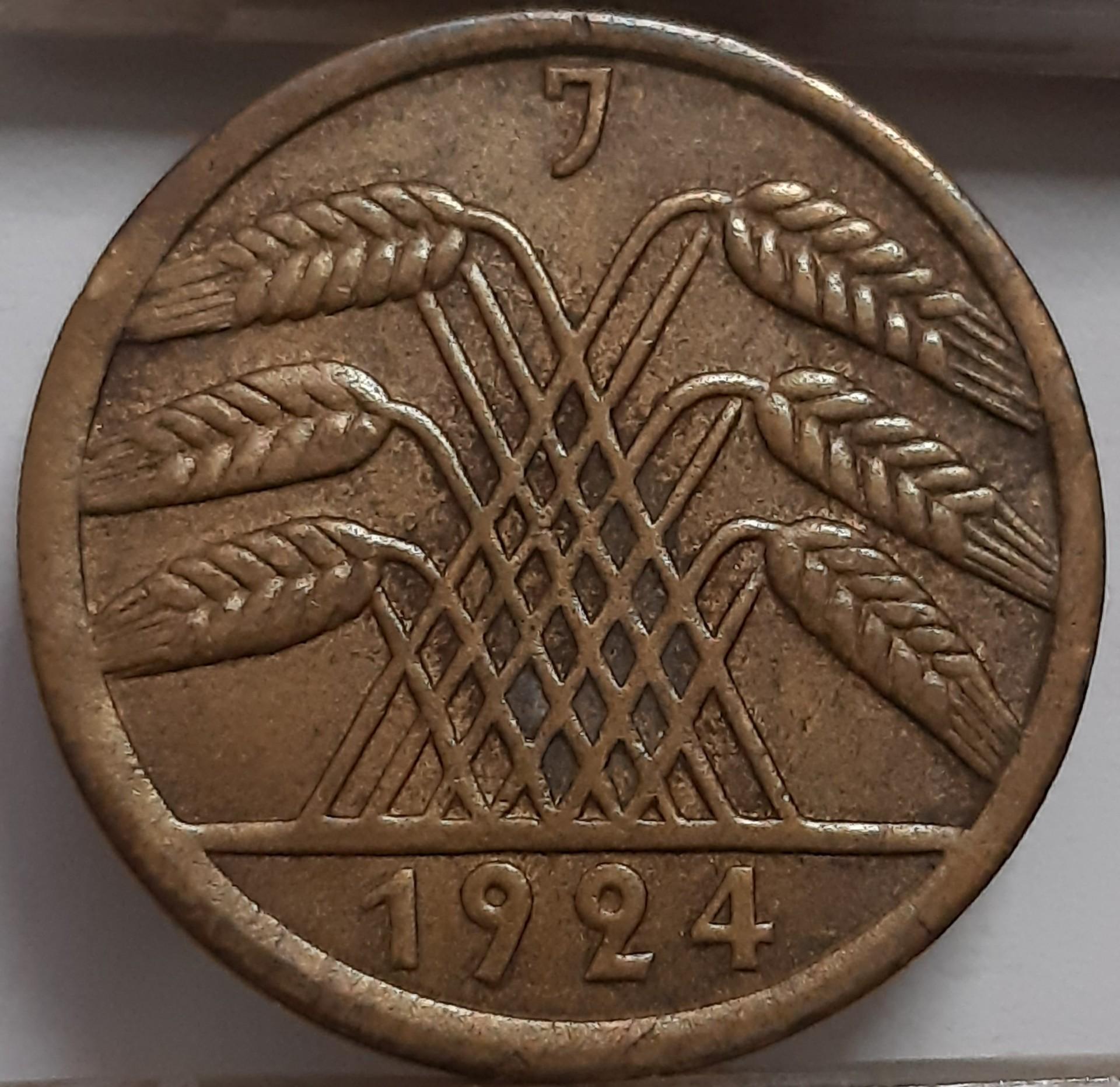 Vokietija 50 Rentenpfenigų 1924 J KM#34 (4226)