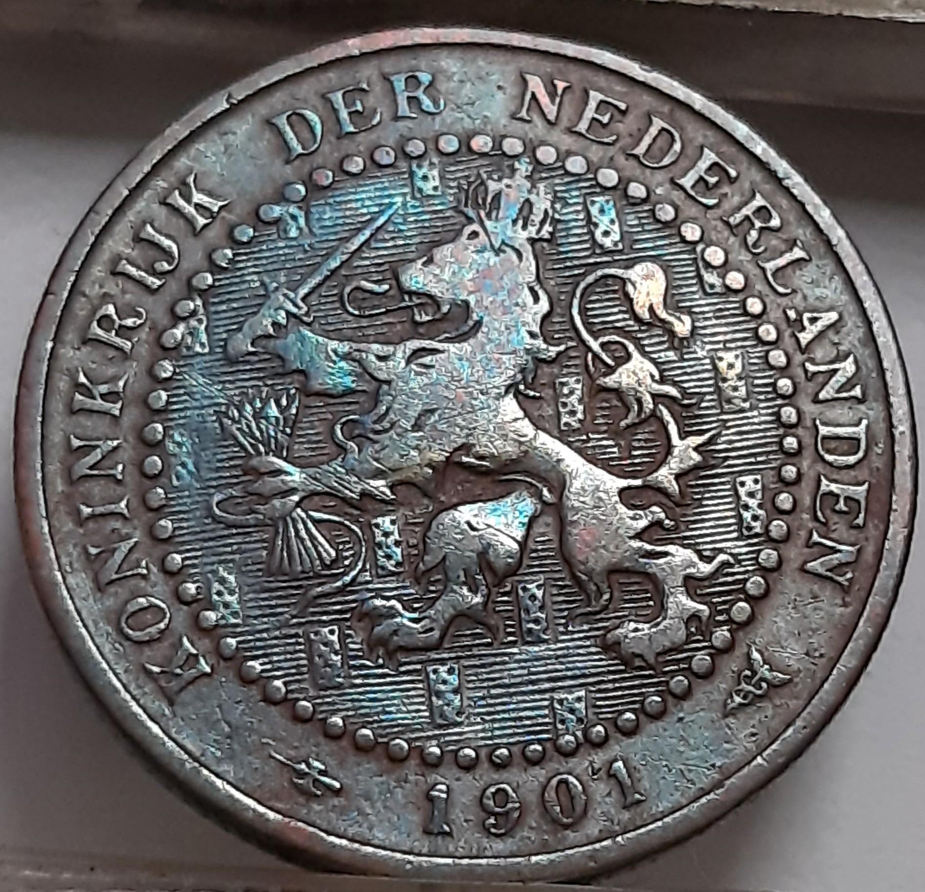 Nyderlandai 1 Centas 1901 K KM#130 Bronza (4229)