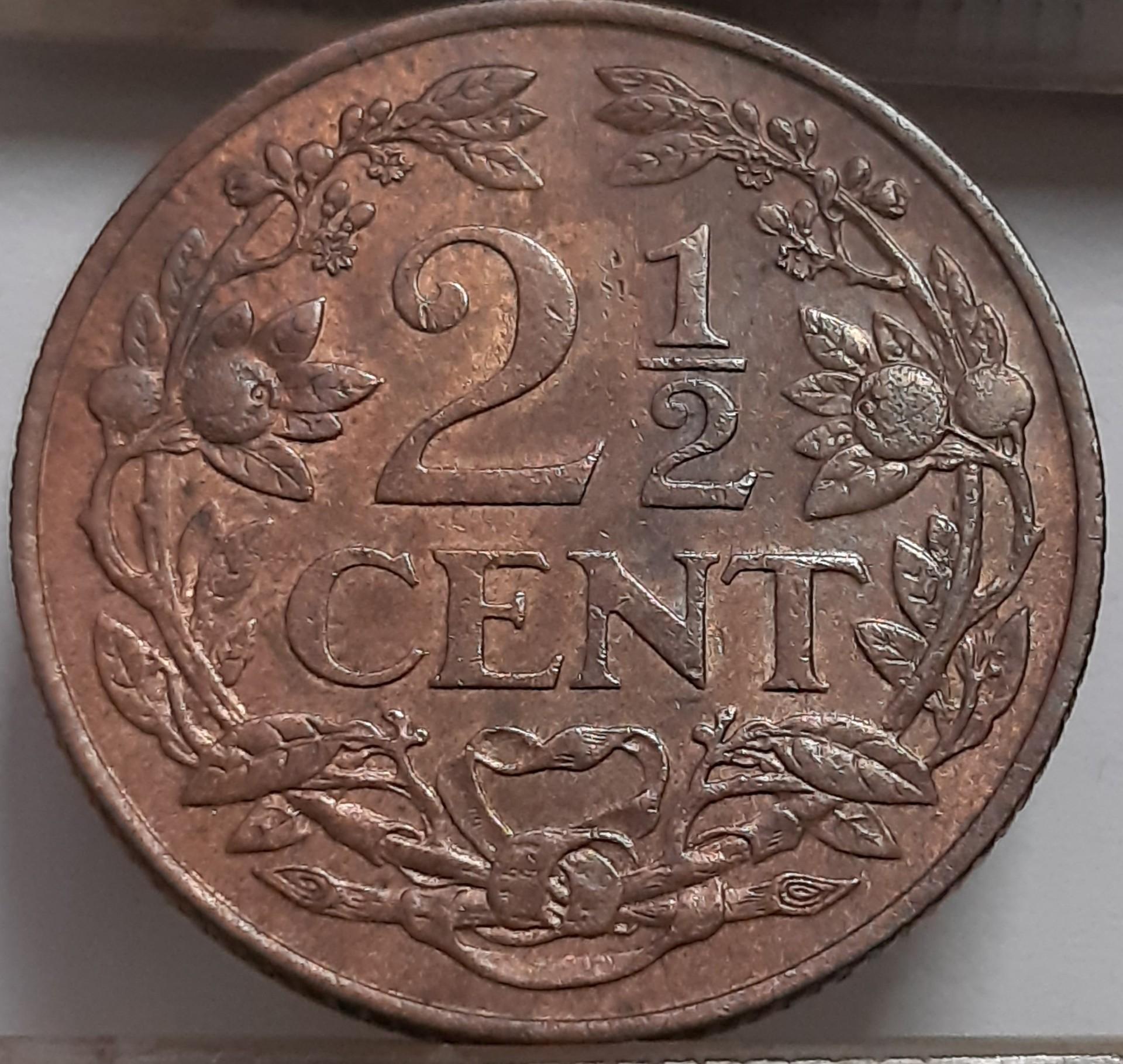 Nyderlandai 2½ Cento 1941 KM#150 Bronza (4235)