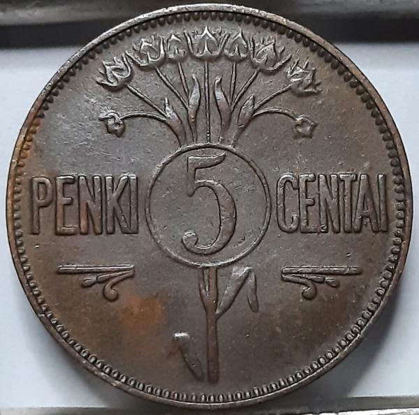 Lietuva 5 Centai 1925 KM#72 (4255)