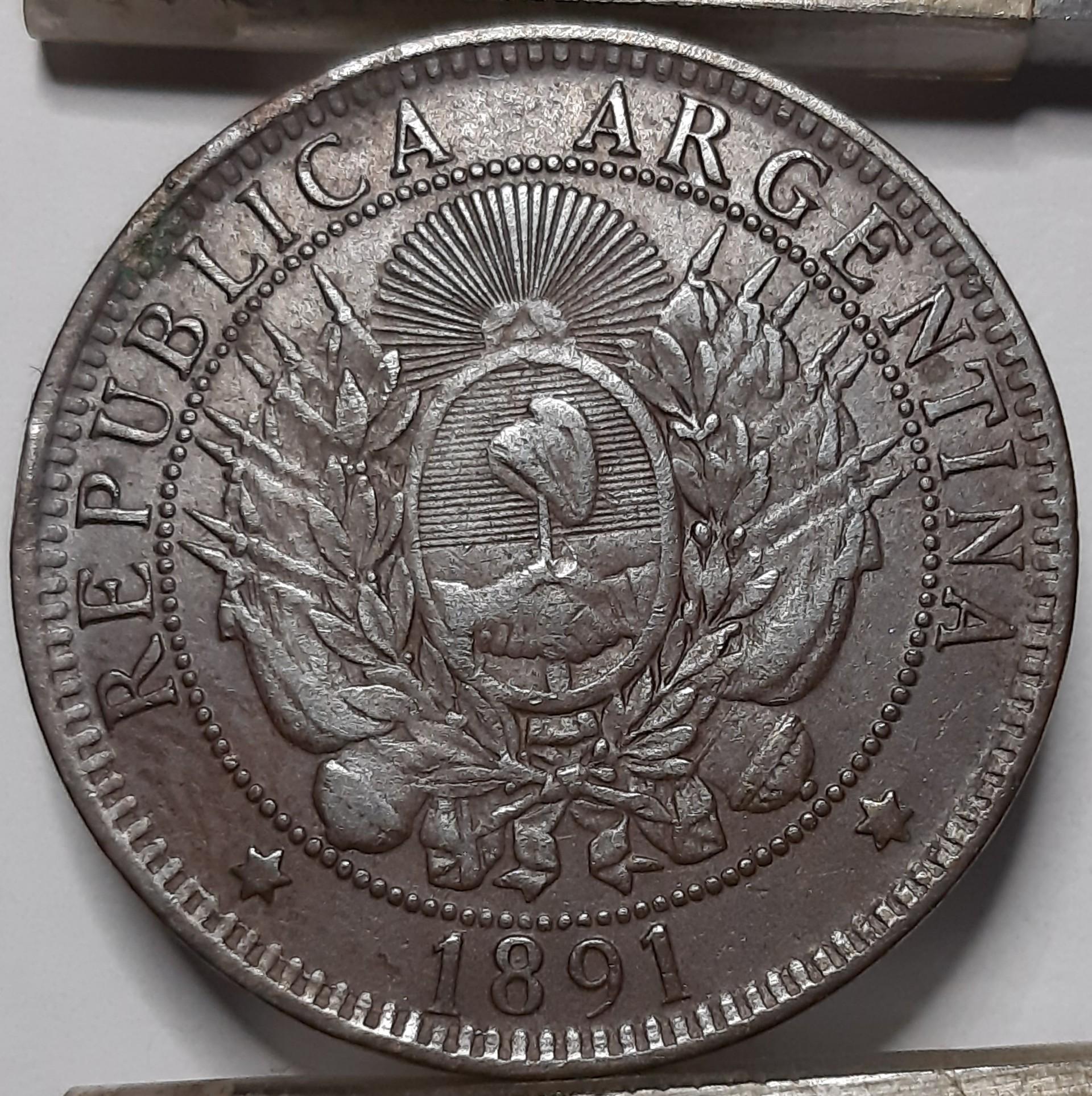 Argentina 2 Sentavai 1891 KM#33 Bronza (4258)