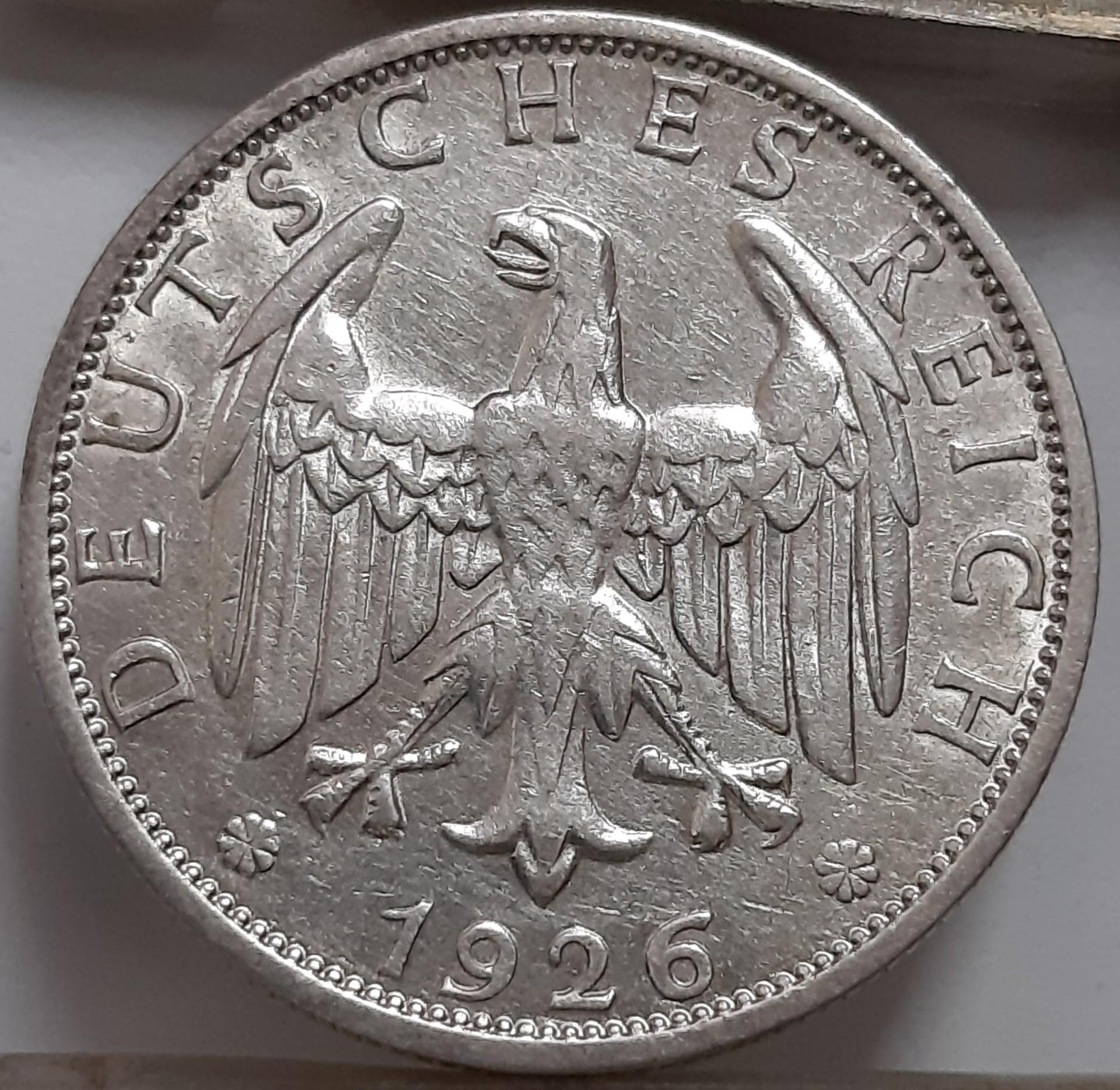 Vokietija 2 Reichsmarkės 1926 J KM#45 RETA (4286)