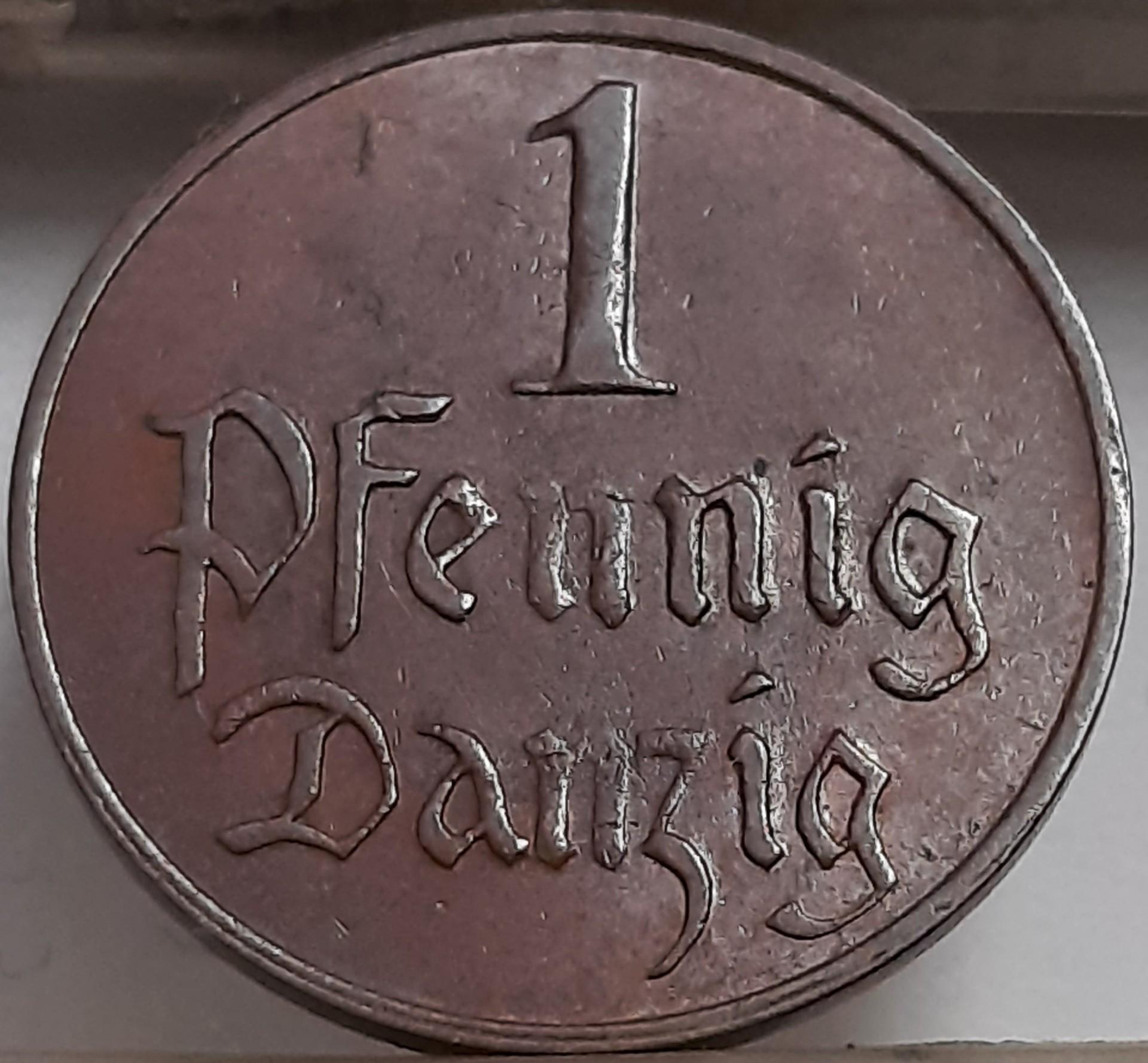 Dancigas 1 Pfenigas 1923 KM#140 Bronza (4269)