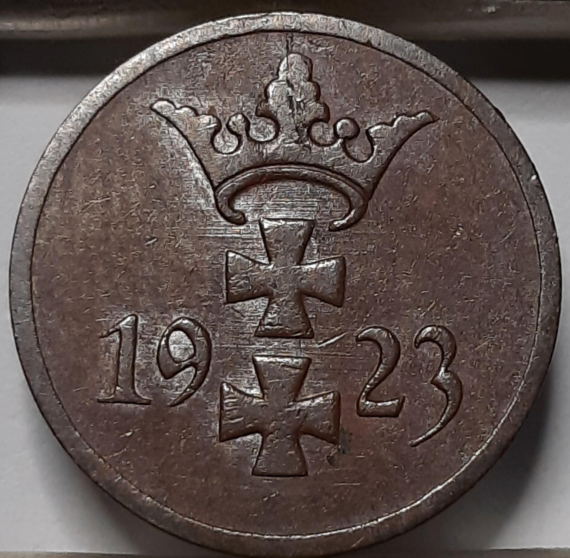 Dancigas 1 Pfenigas 1923 KM#140 Bronza (4269)