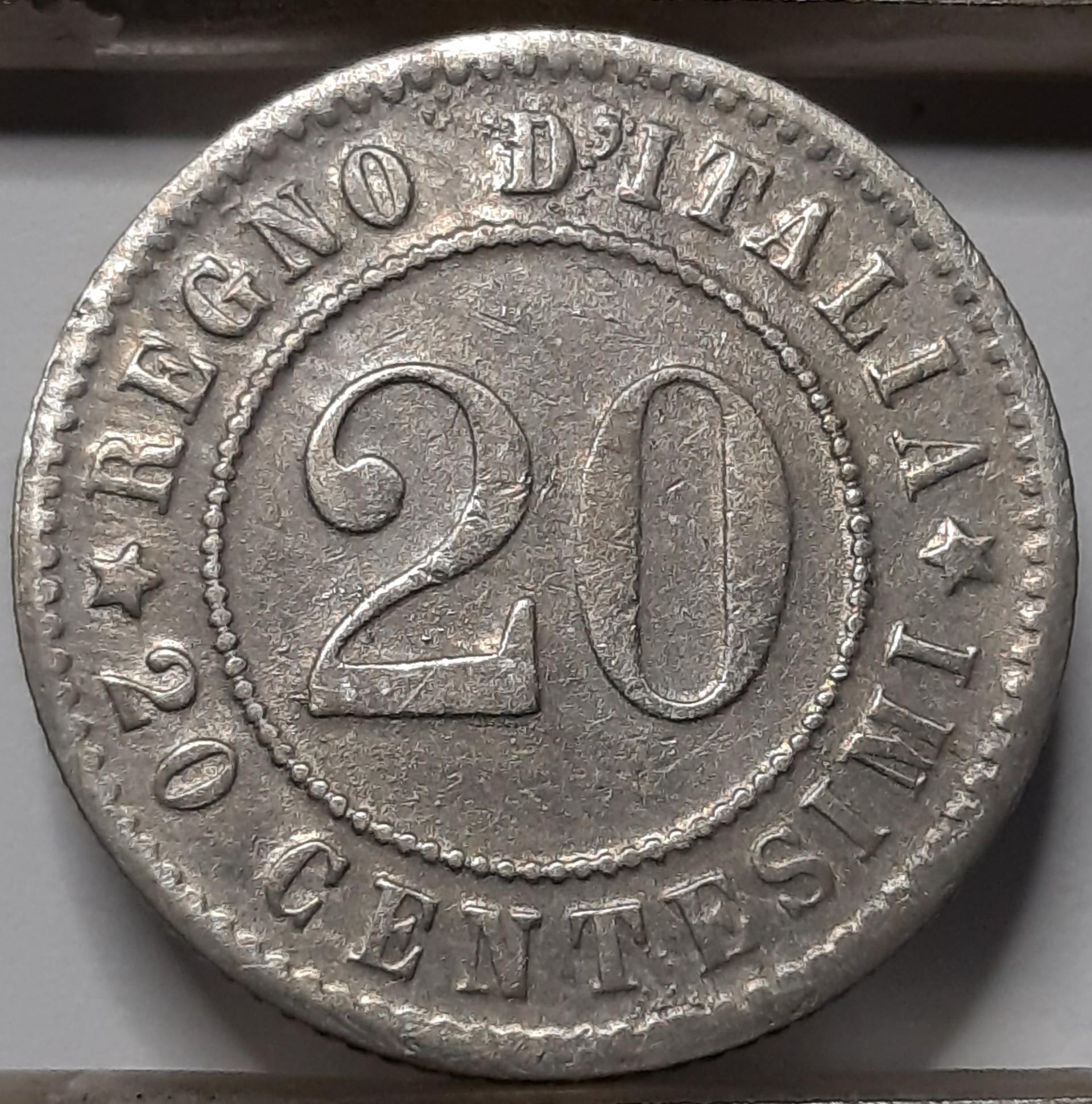 Italija 20 Čentezimų 1894 KB KM#28 (4272)