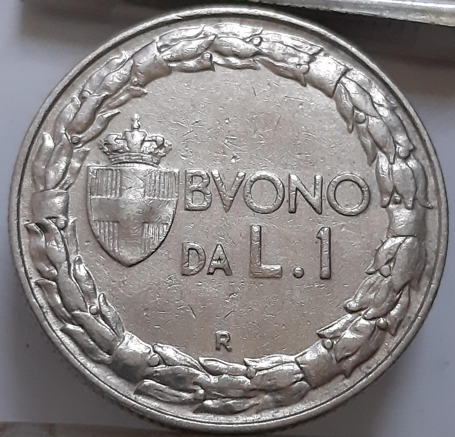 Italija 1 Lira 1924 KM#62 Nikelis (4311)