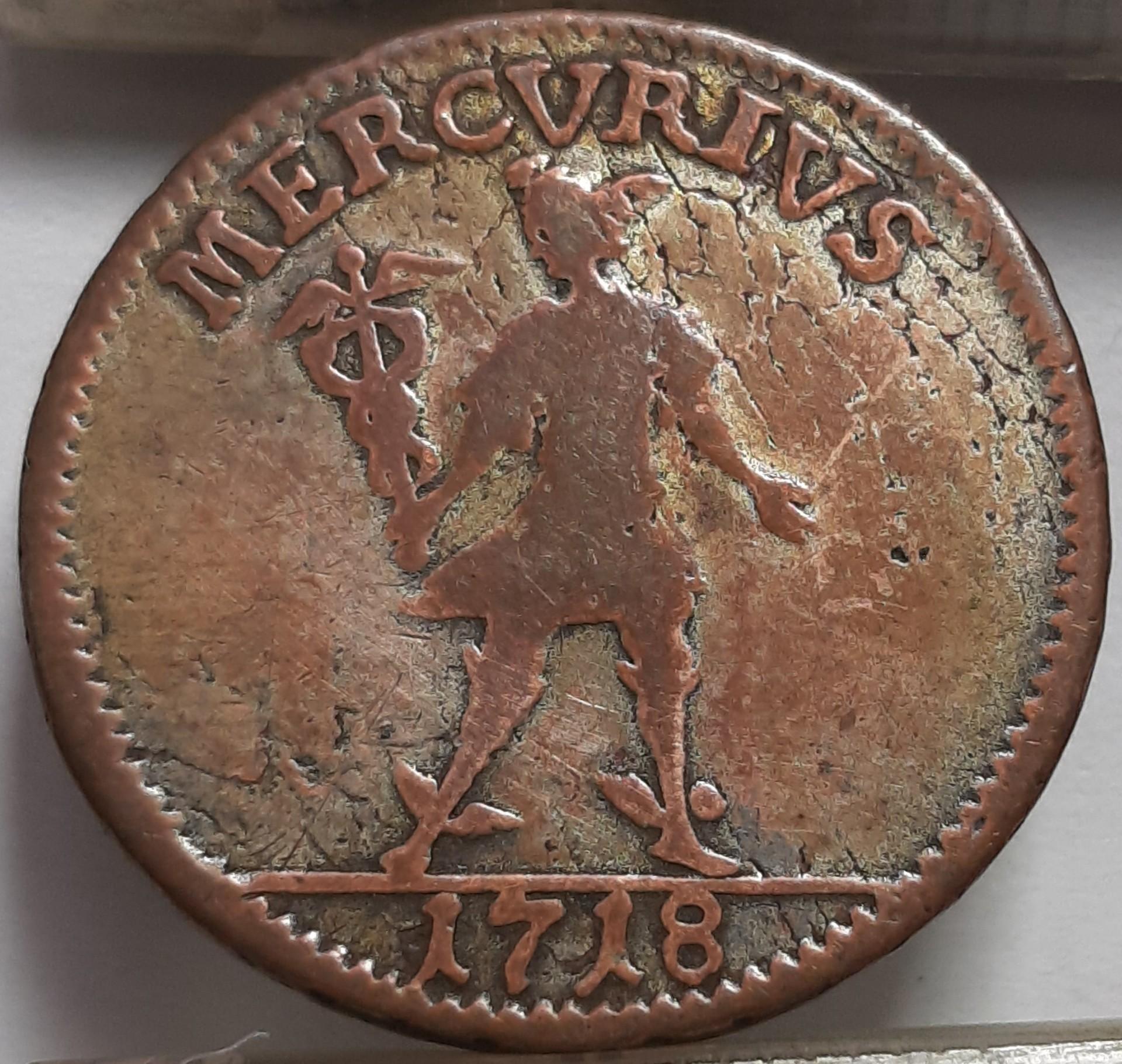 Švedija 1 Daleris 1718 Proginė KM#361 Varis (4320)