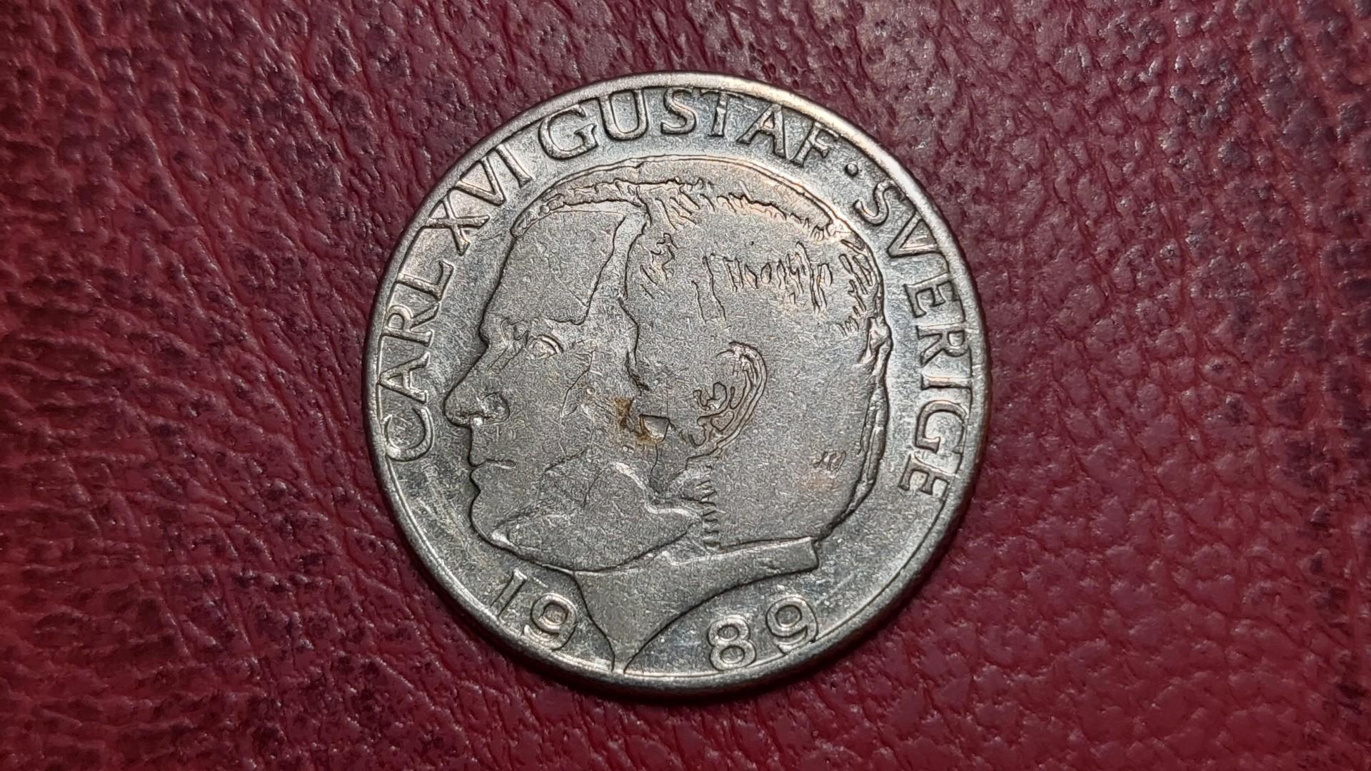 Švedija 1 krona, 1989 KM# 852a