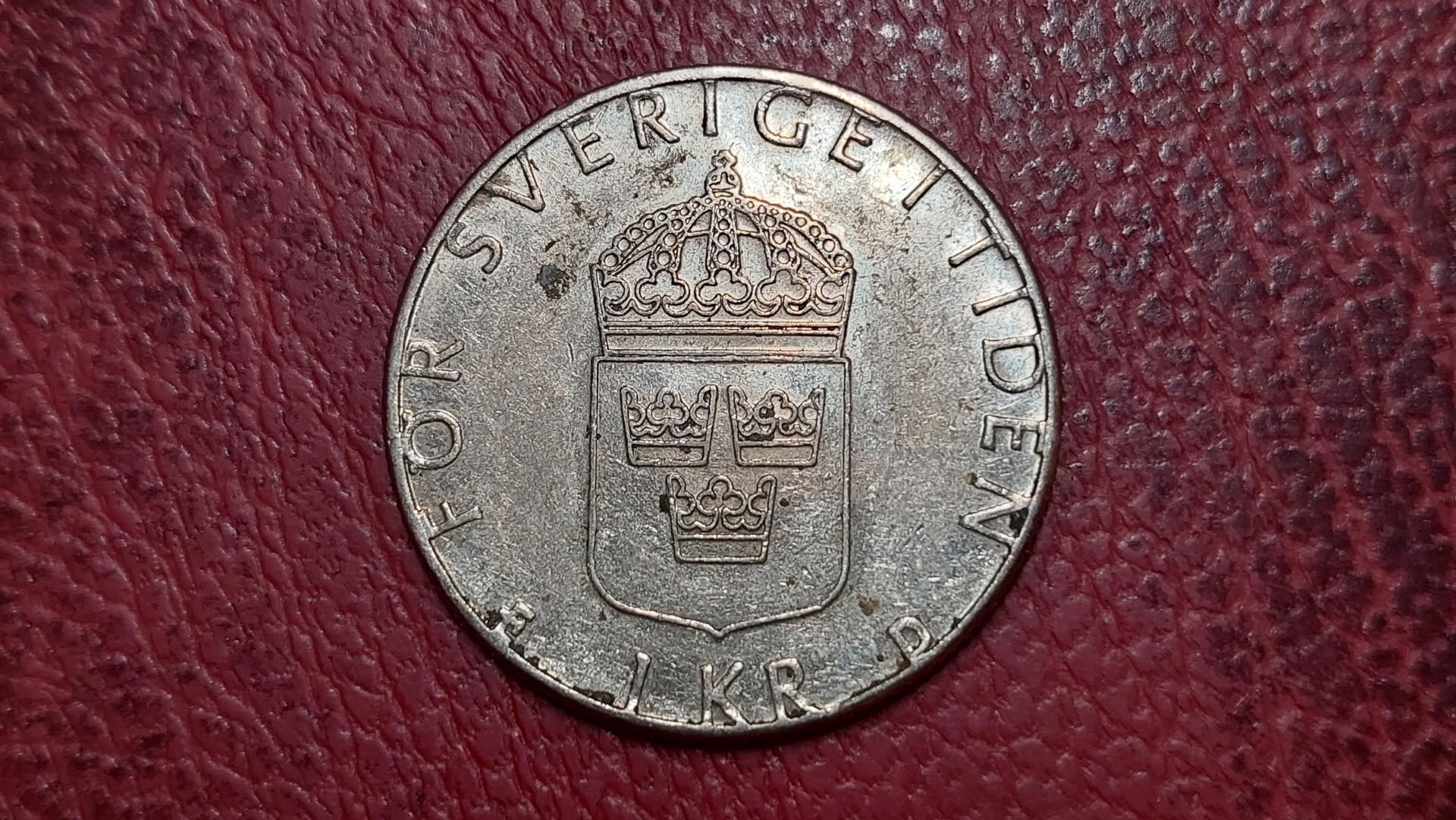 Švedija 1 krona, 1989 KM# 852a