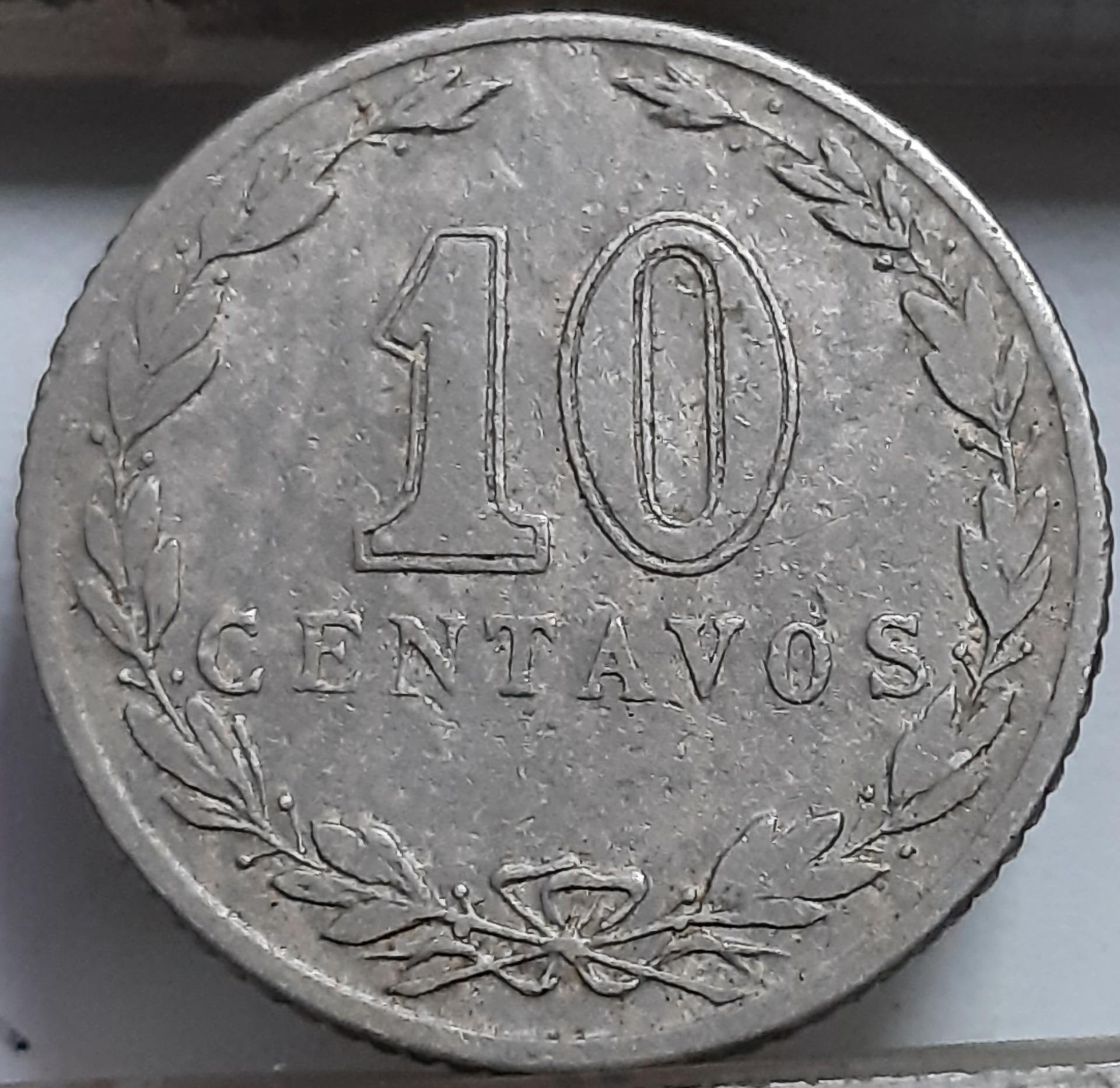 Argentina 10 Sentavų 1910 KM#35 (4341)