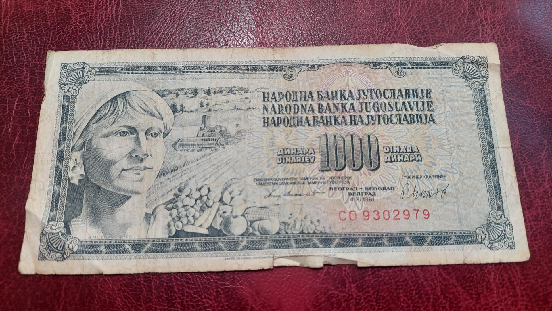 1000 Dinara 1981.11.04 Jugoslavija P-92d