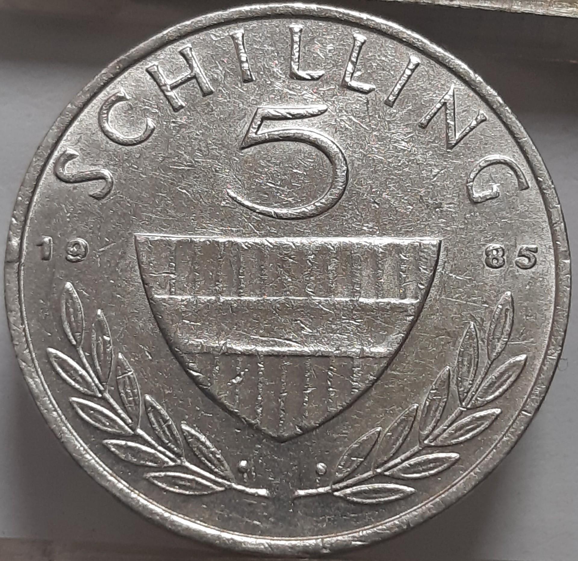 Austrija 5 Šilingai 1985 KM#2889a (4372)
