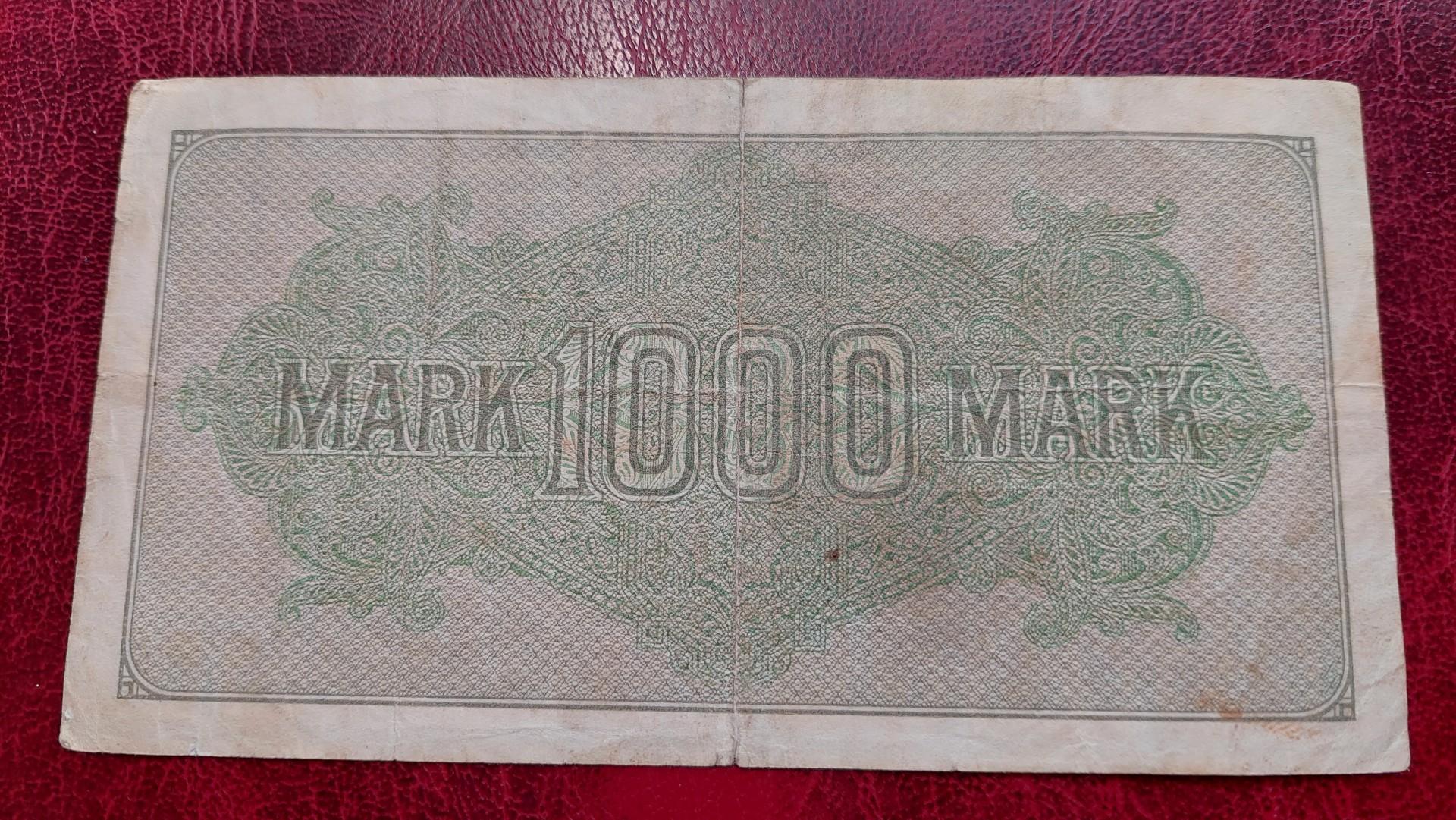 1,000 Mark 1922.09.15 Vokietija P-76c.1.BK.1