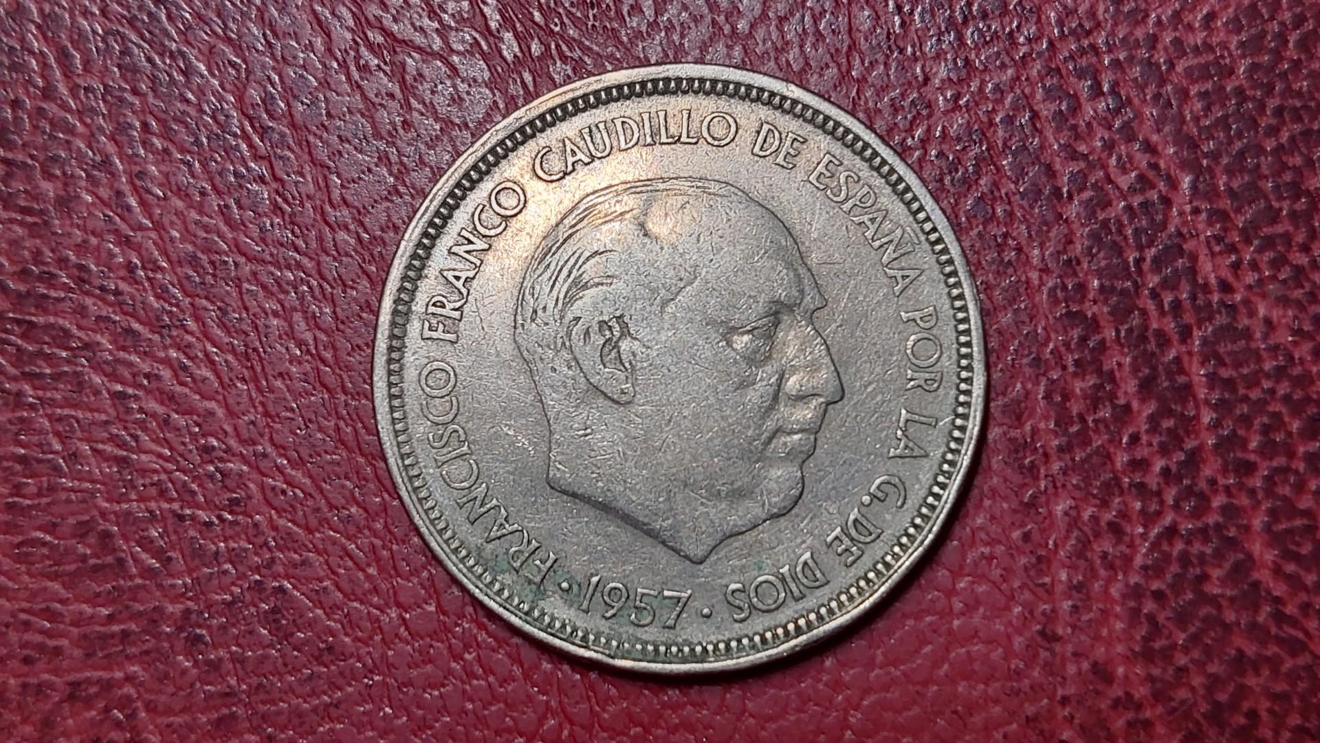 Ispanija 50 pesetų, 1957 KM# 788 Skaičius 58 žv.