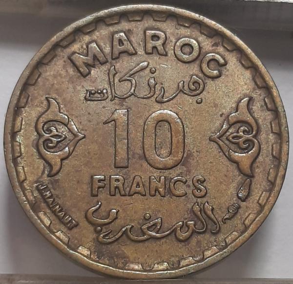 Marokas 10 rankų 1952 Y#49 (4384)