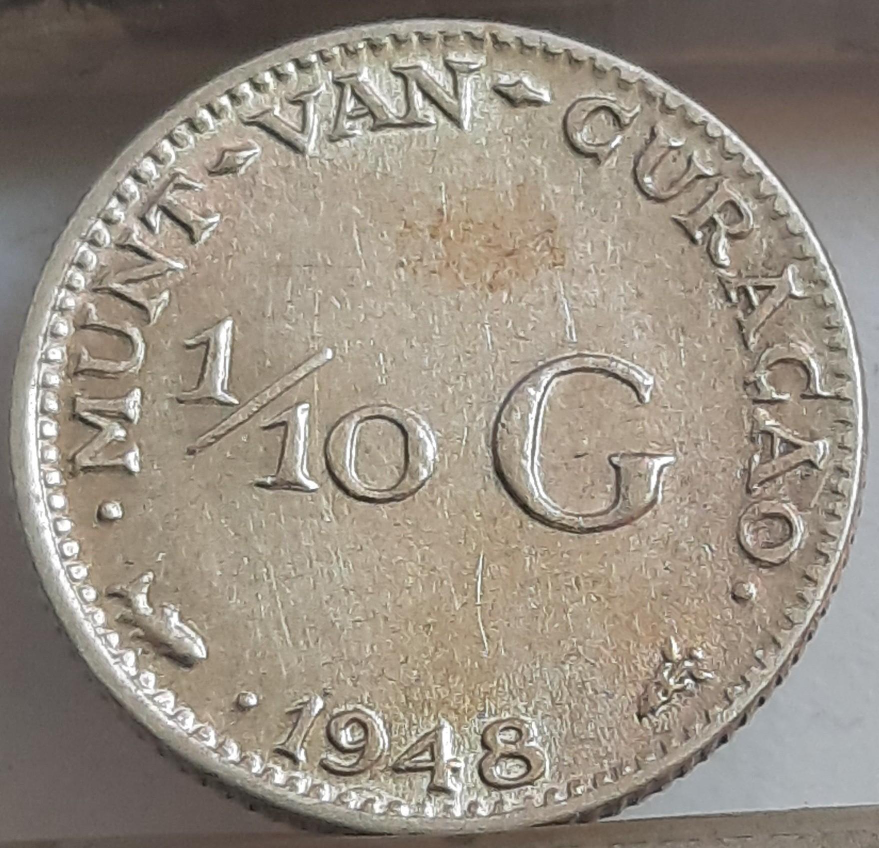 Kiuraso 1/10 Guldeno 1948 KM#48 (4410)