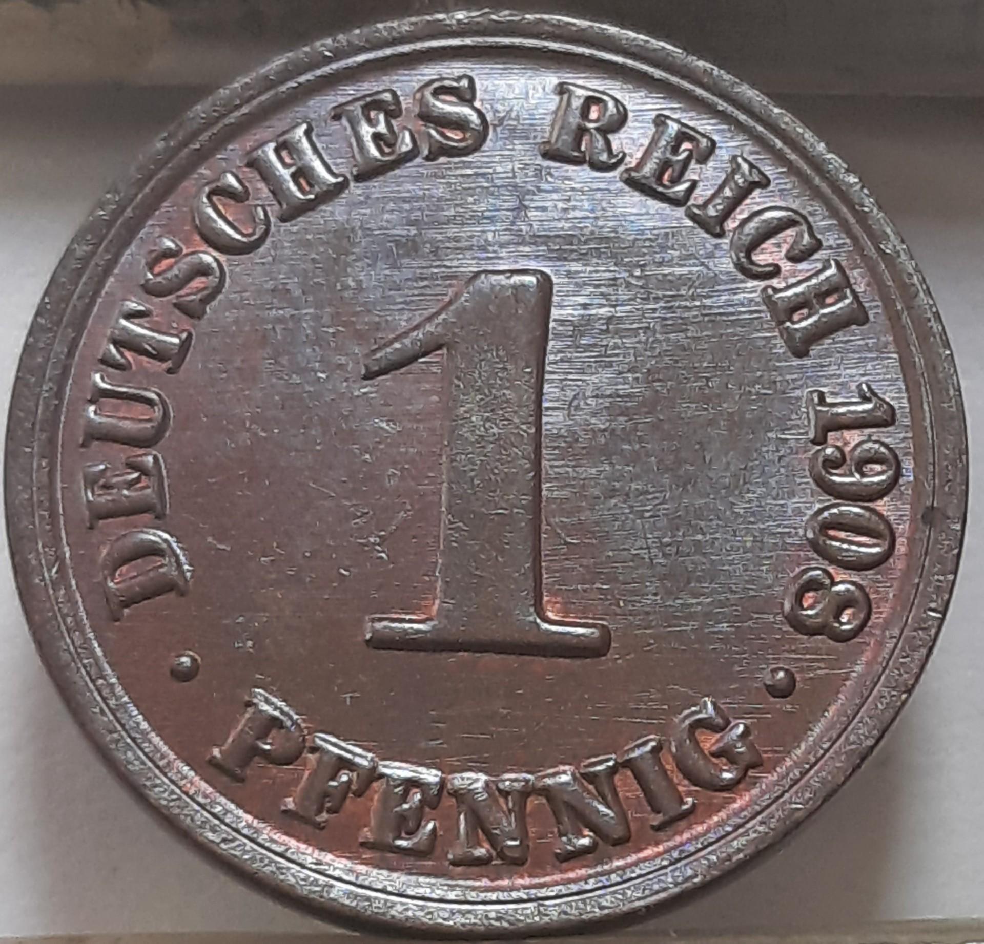 Vokietija 1 Pfenigas 1908 A KM#10 (4395)