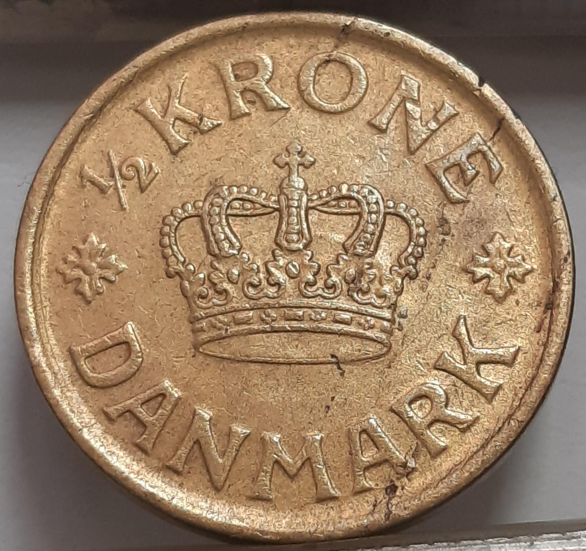 Danija ½ Kronos 1925 KM#831 (4405)