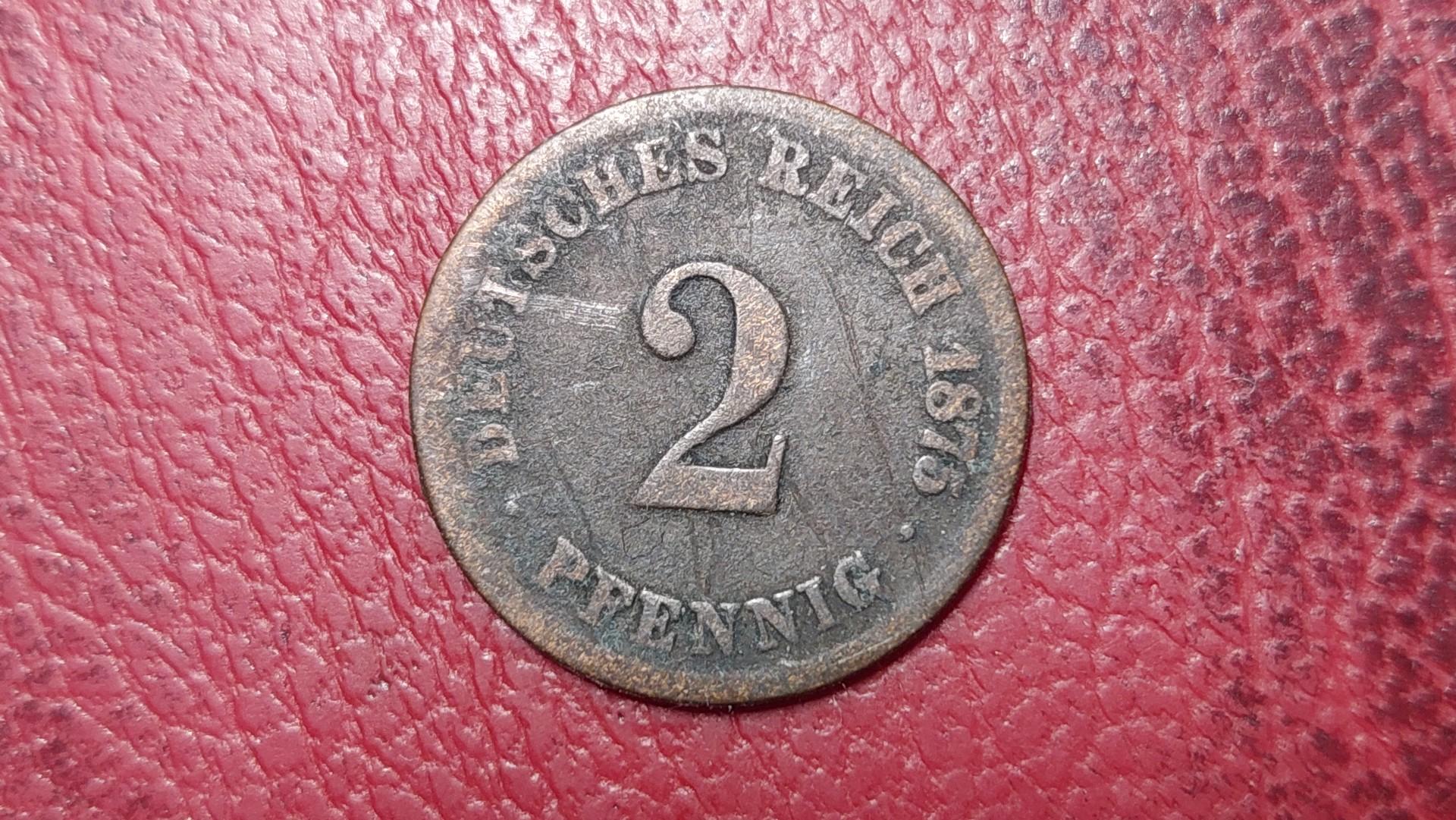 Vokietija 2 pfenigai, 1875A KM# 2