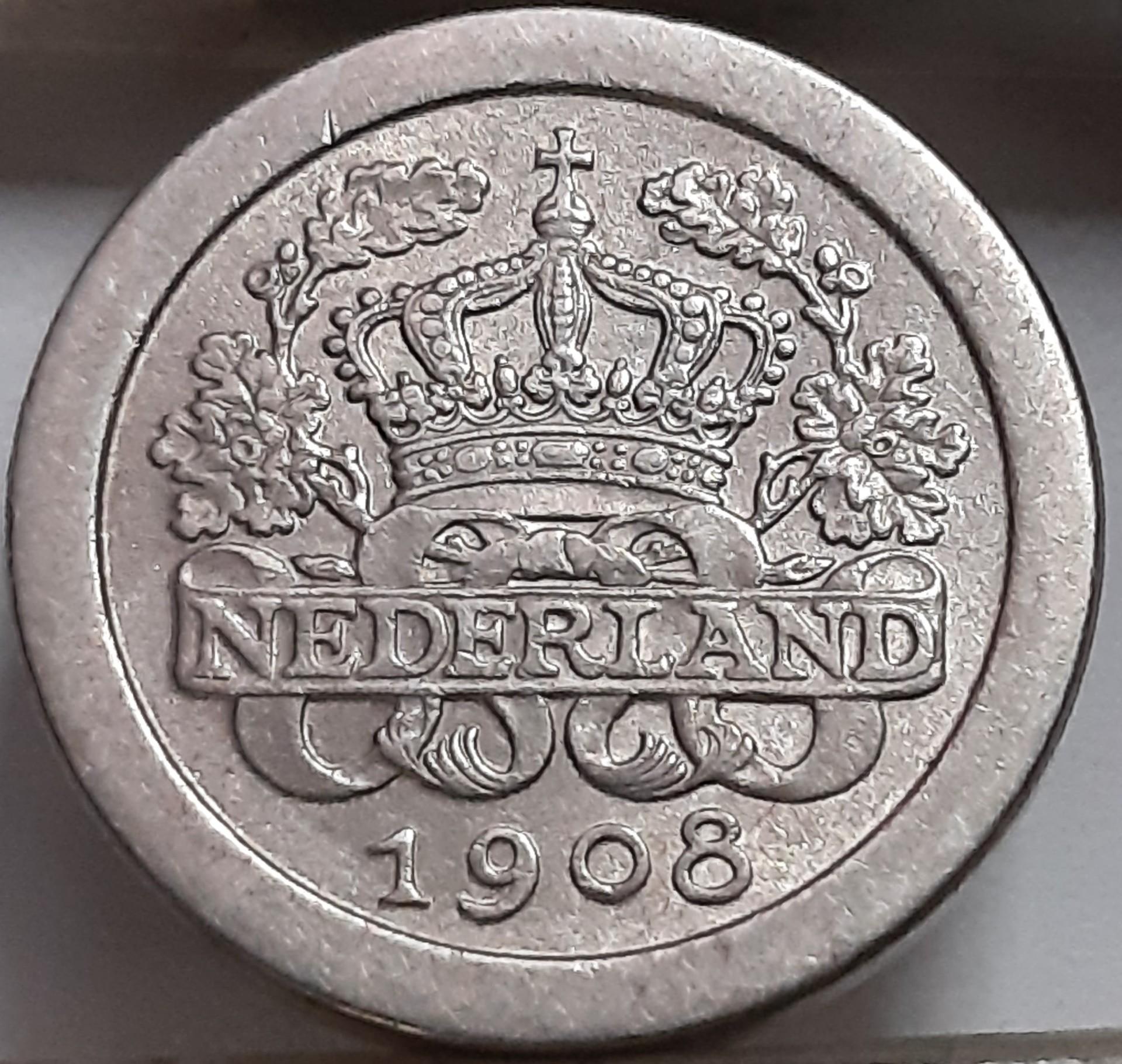 Nyderlandai 5 Centai 1908 KM#137 (4494)