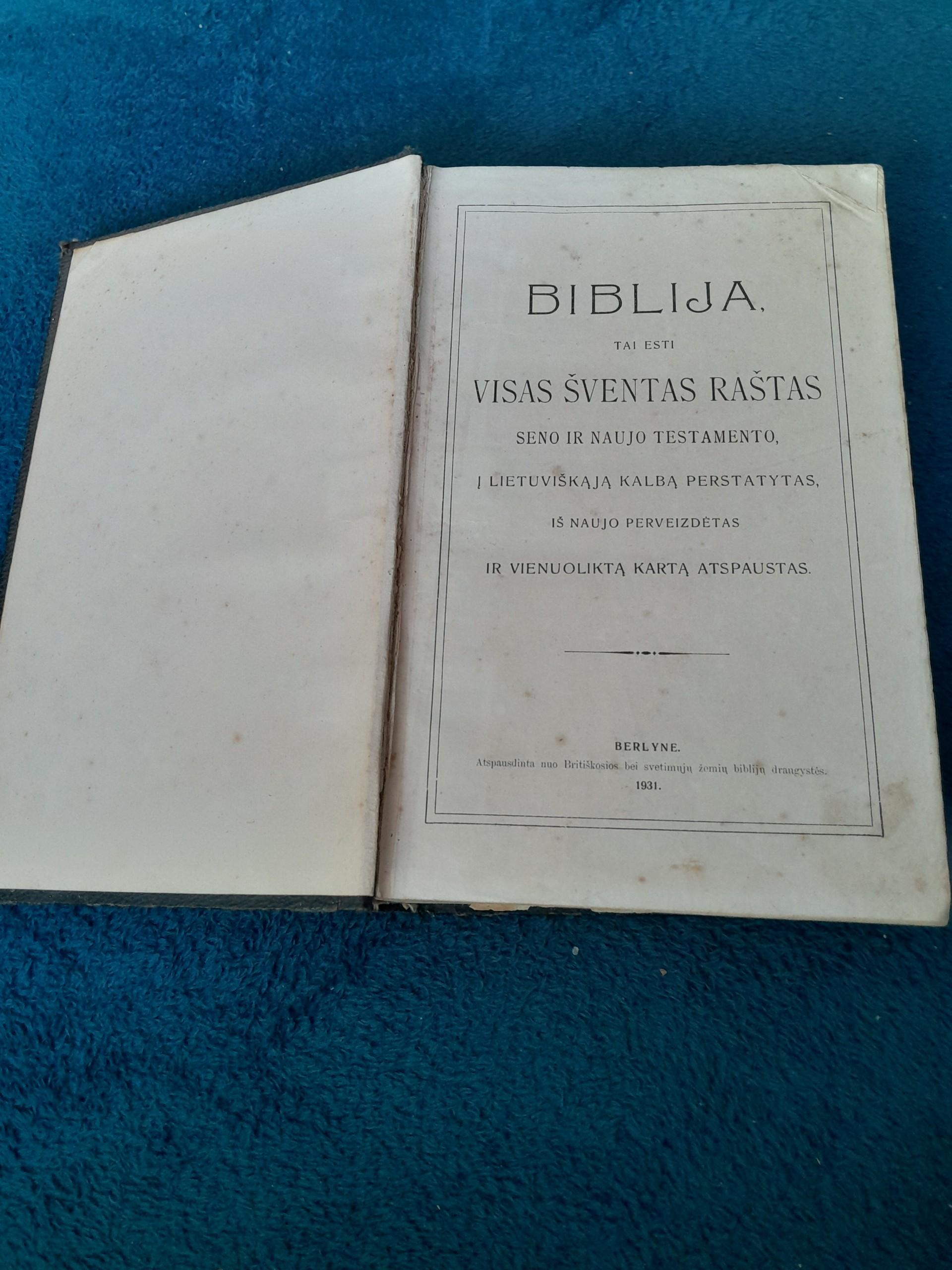 Biblija Tai Esti visas Šventas Raštas 1931 metų