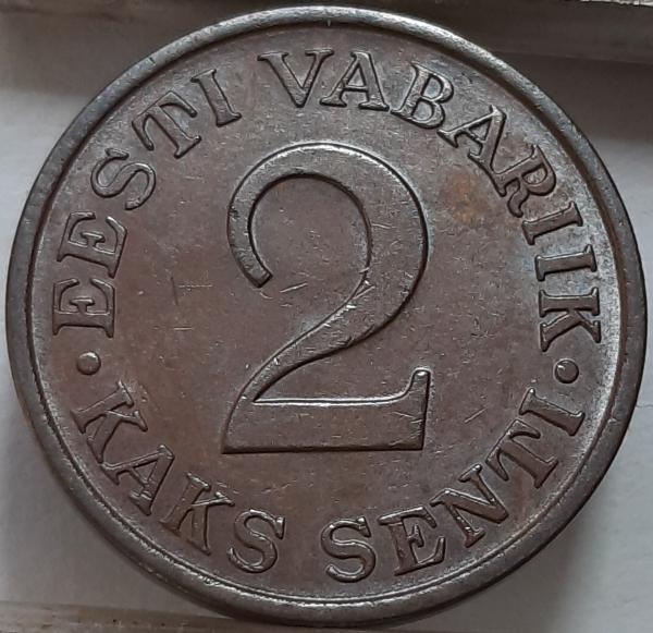 Estija 2 Sentai 1934 KM#15 Bronza (4502)