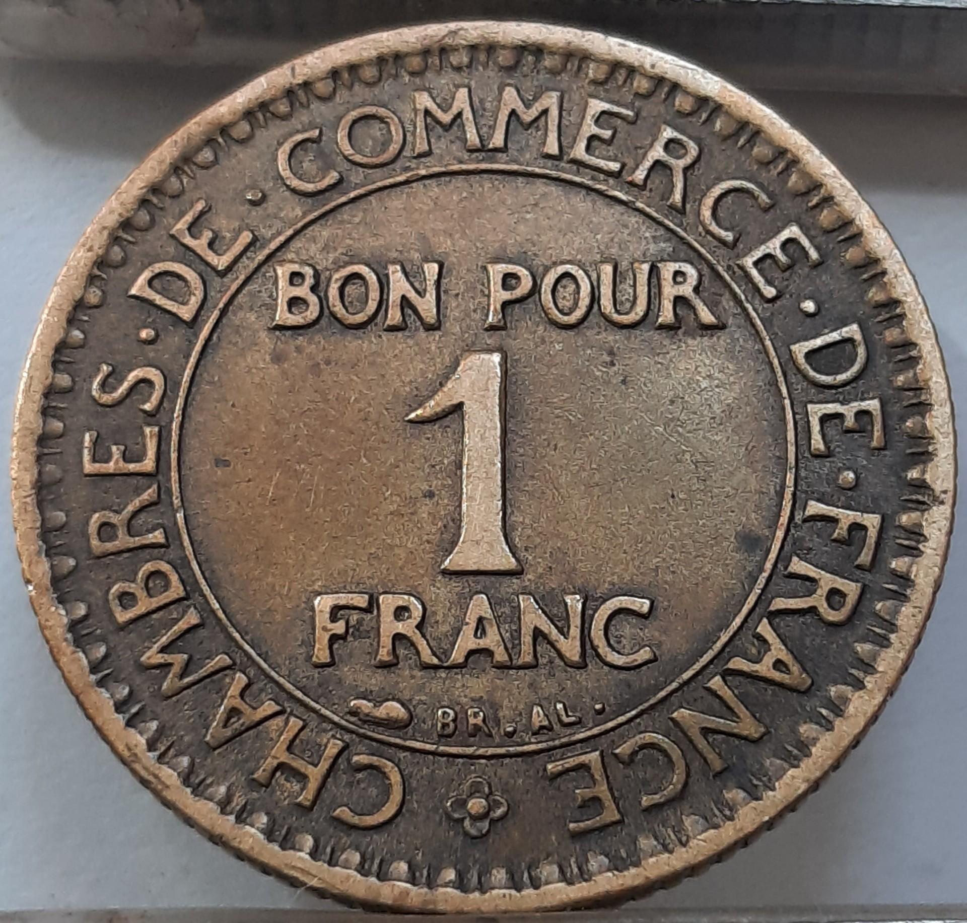 Prancūzija 1 Frankas 1922 KM#876 (4510)