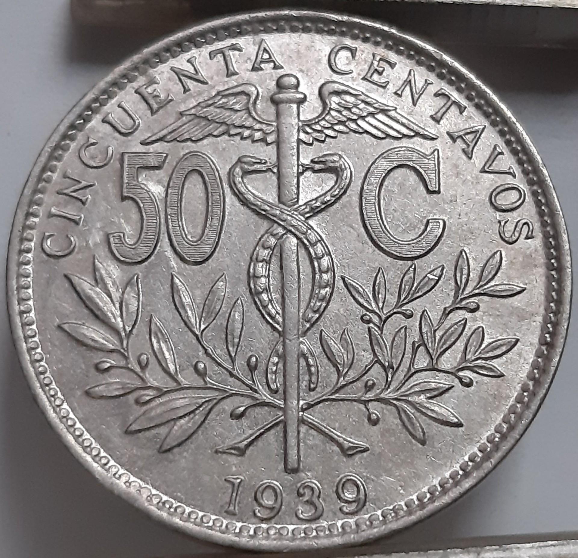 Bolivija 50 Sentavų 1939 KM#182 (4499)