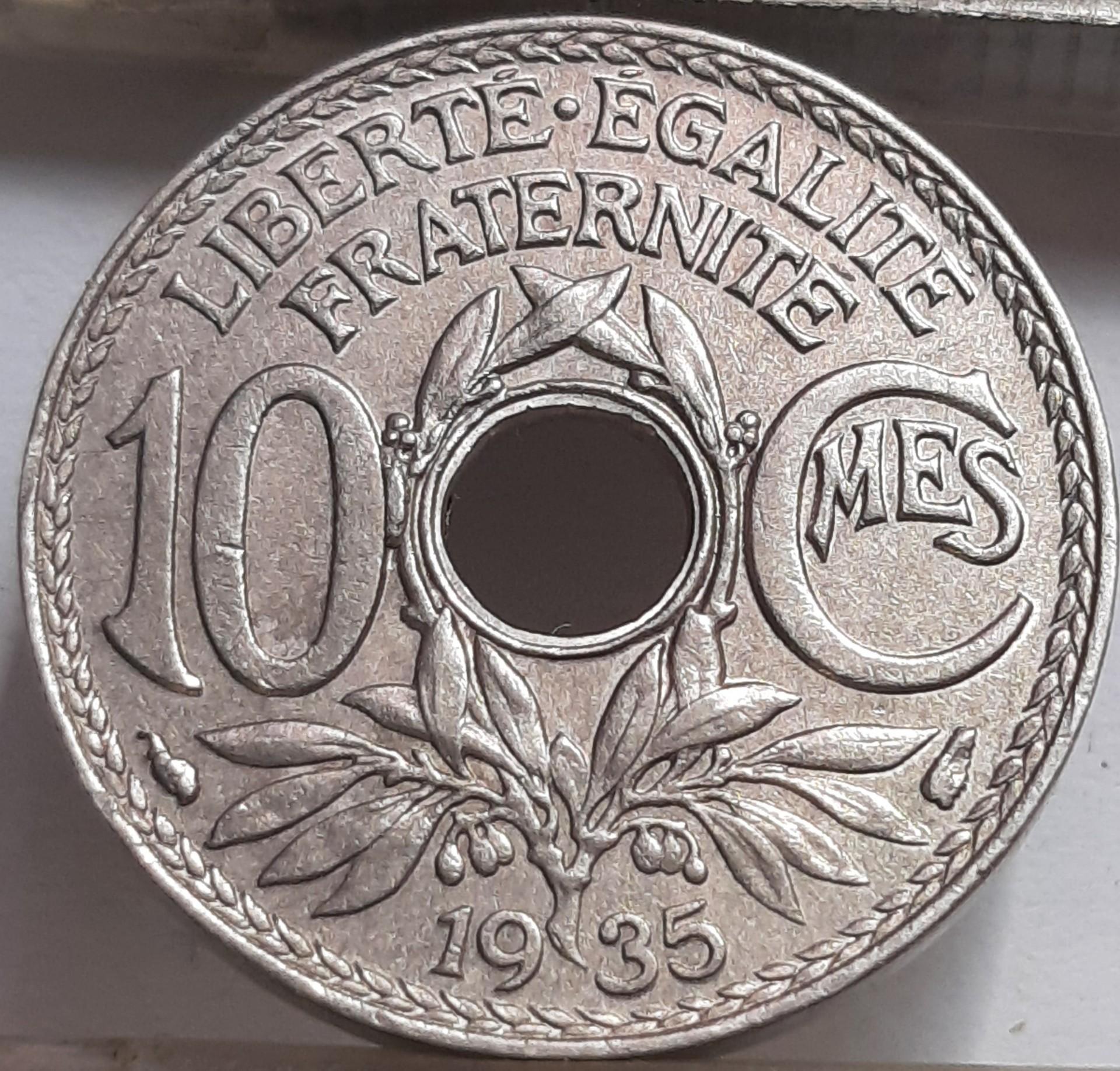Prancūzija 10 Santimų 1935 KM#866a (4522)