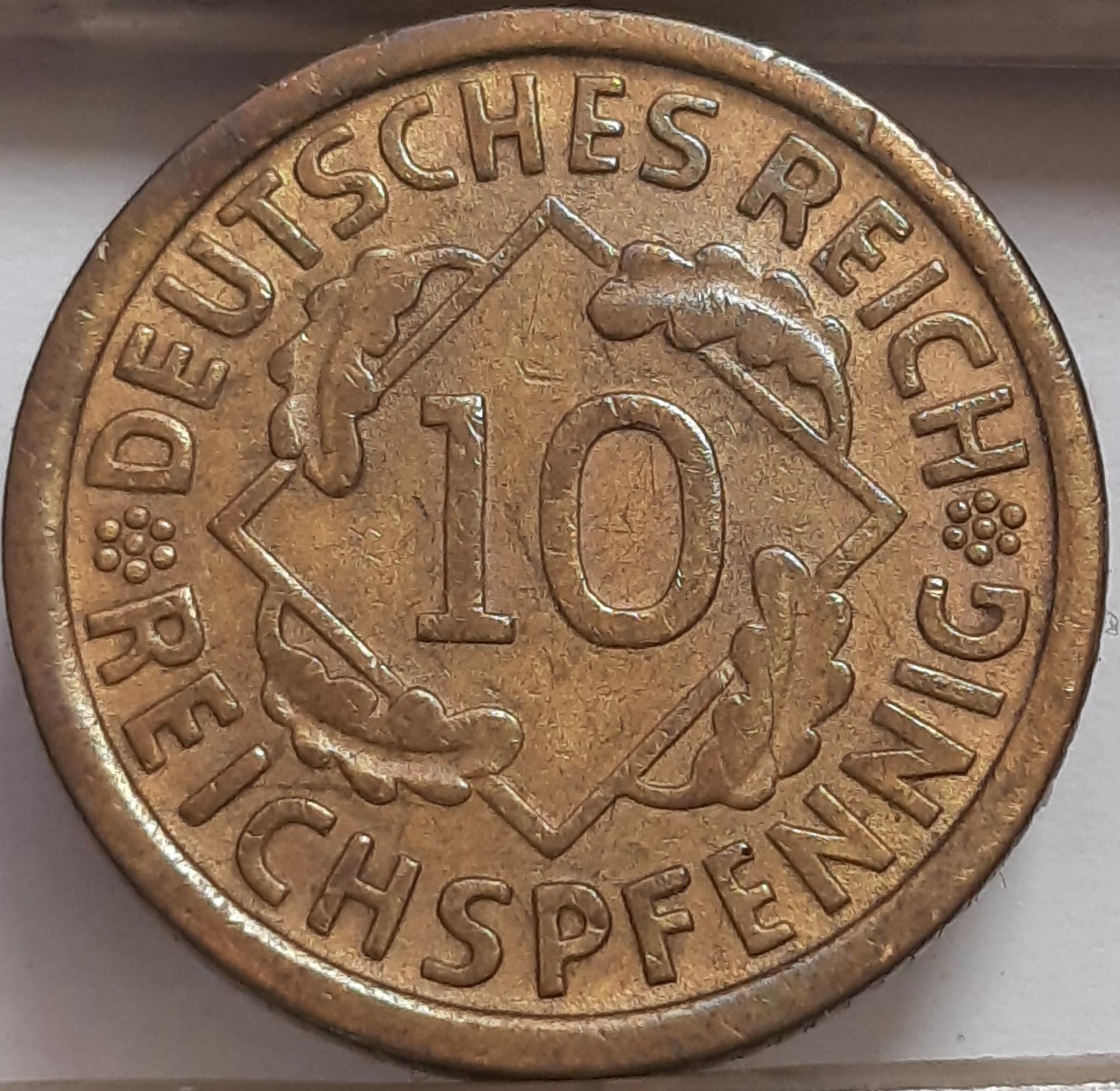 Vokietija 10 Reichspfenigų 1929 J KM#40 (4518)